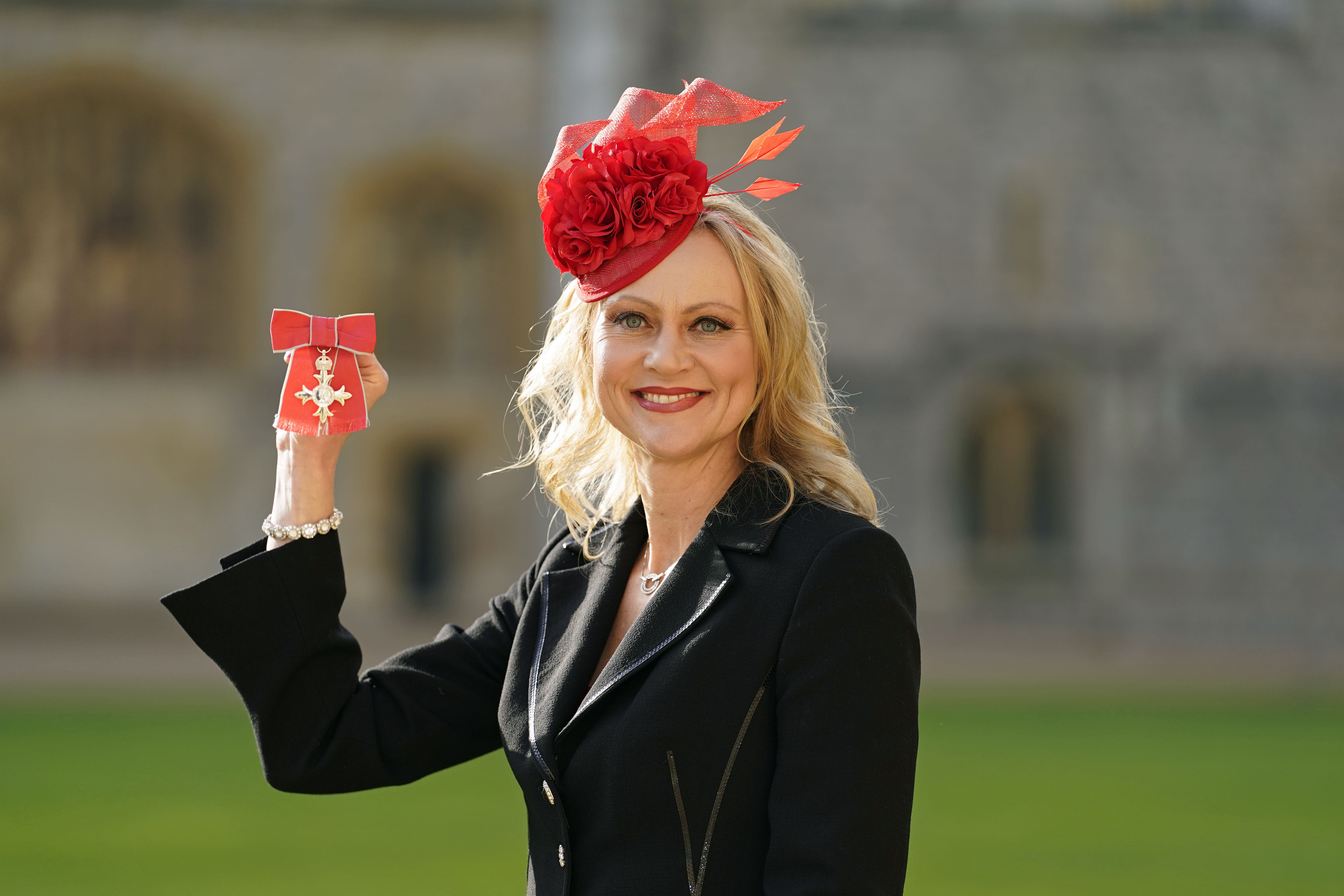 British Fencing CEO Georgina Usher after being made a Member of the Order of the British Empire by the Prince of Wales during an investiture ceremony at Windsor Castle (Andrew Matthews/PA)