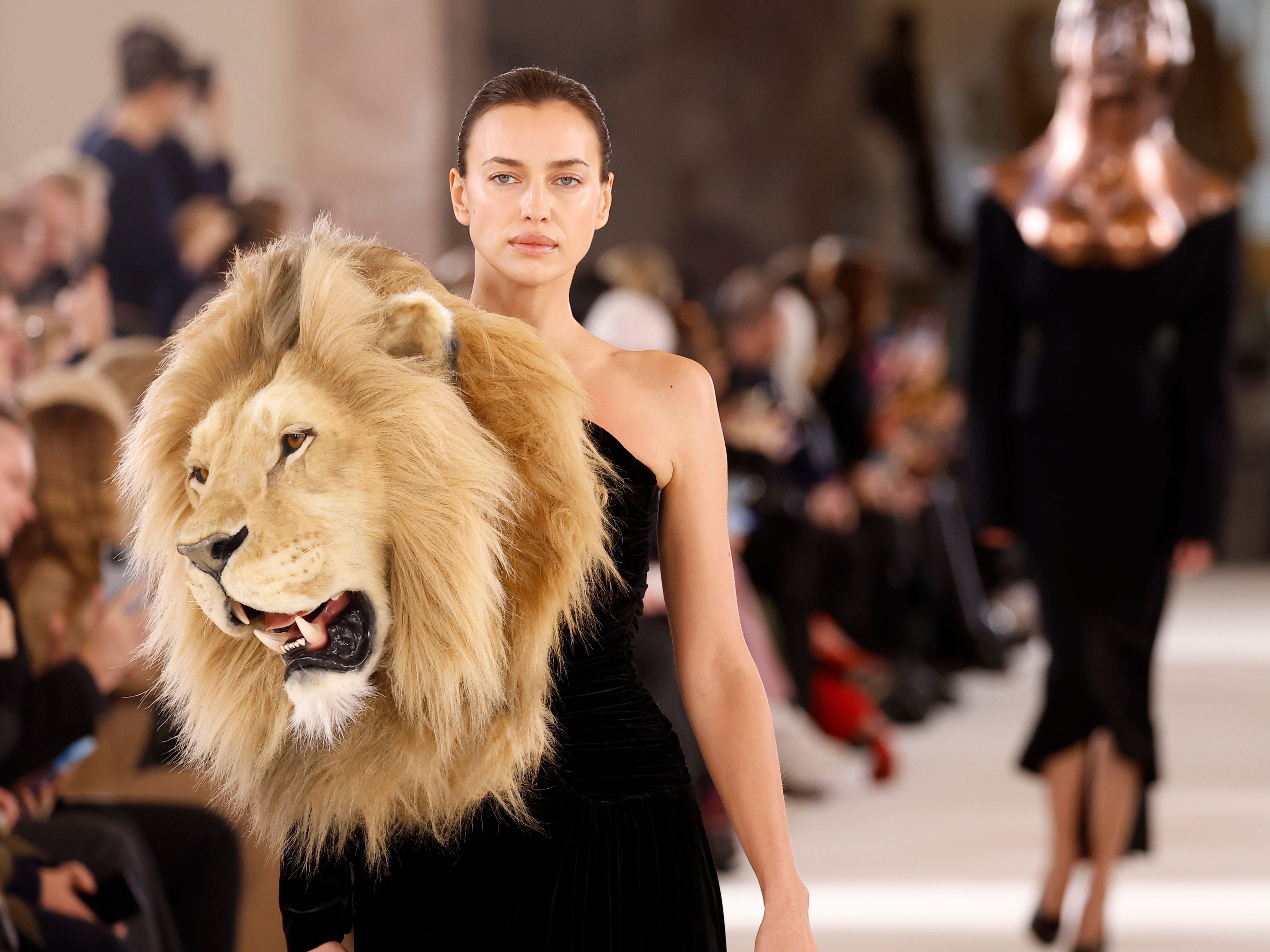 Irina Shayk on the Schiaparelli runway