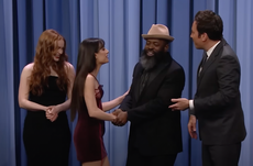 Lea Michele accused of pushing Sadie Sink out of shot on The Tonight Show