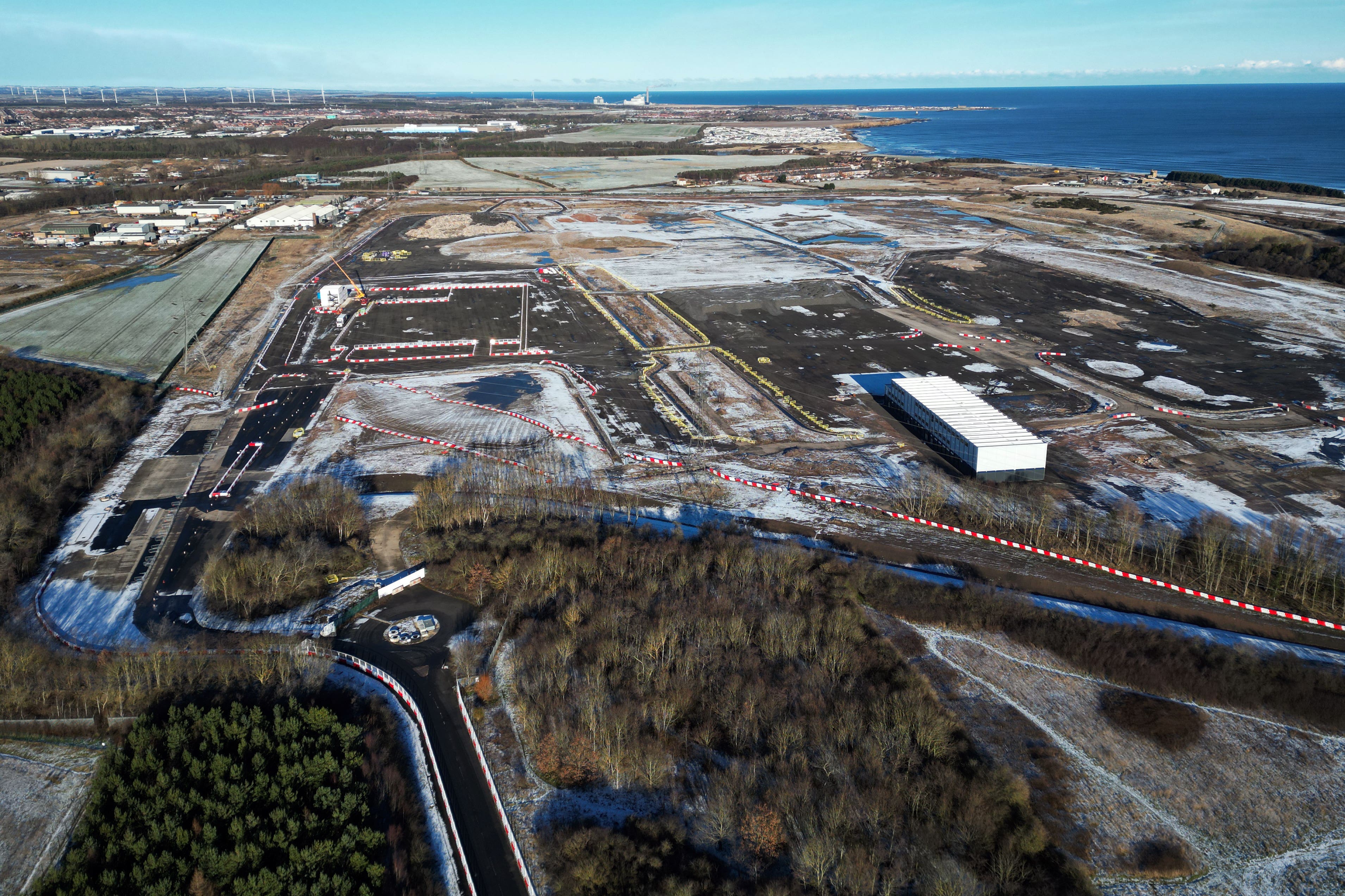 The site in Blyth, Northumberland, where Britishvolt had plans to build a gigafactory to make batteries (Owen Humphreys/PA)