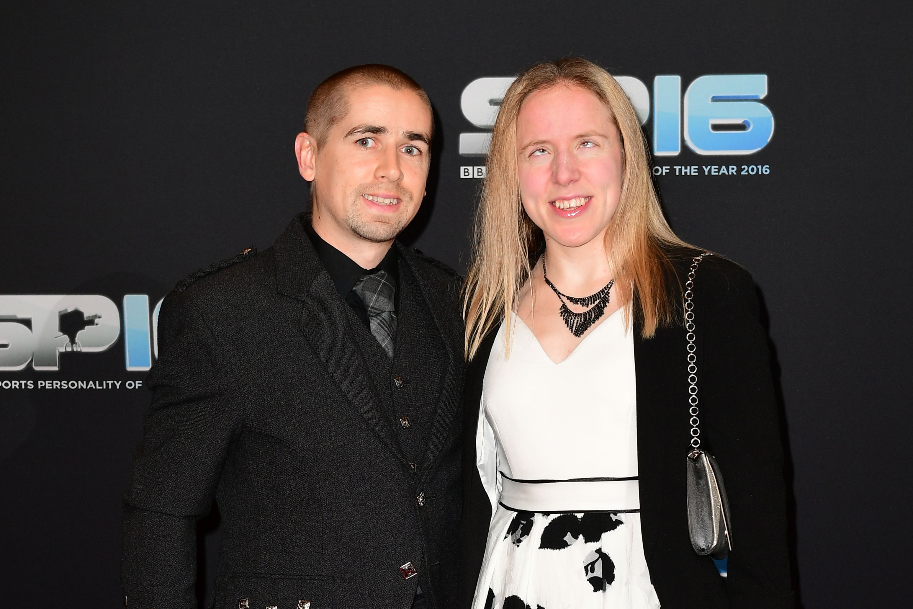 Lora Turnham and Neil Fachie during the red carpet arrivals for BBC Sports Personality of the Year 2016 at The Vox at Resorts World Birmingham.