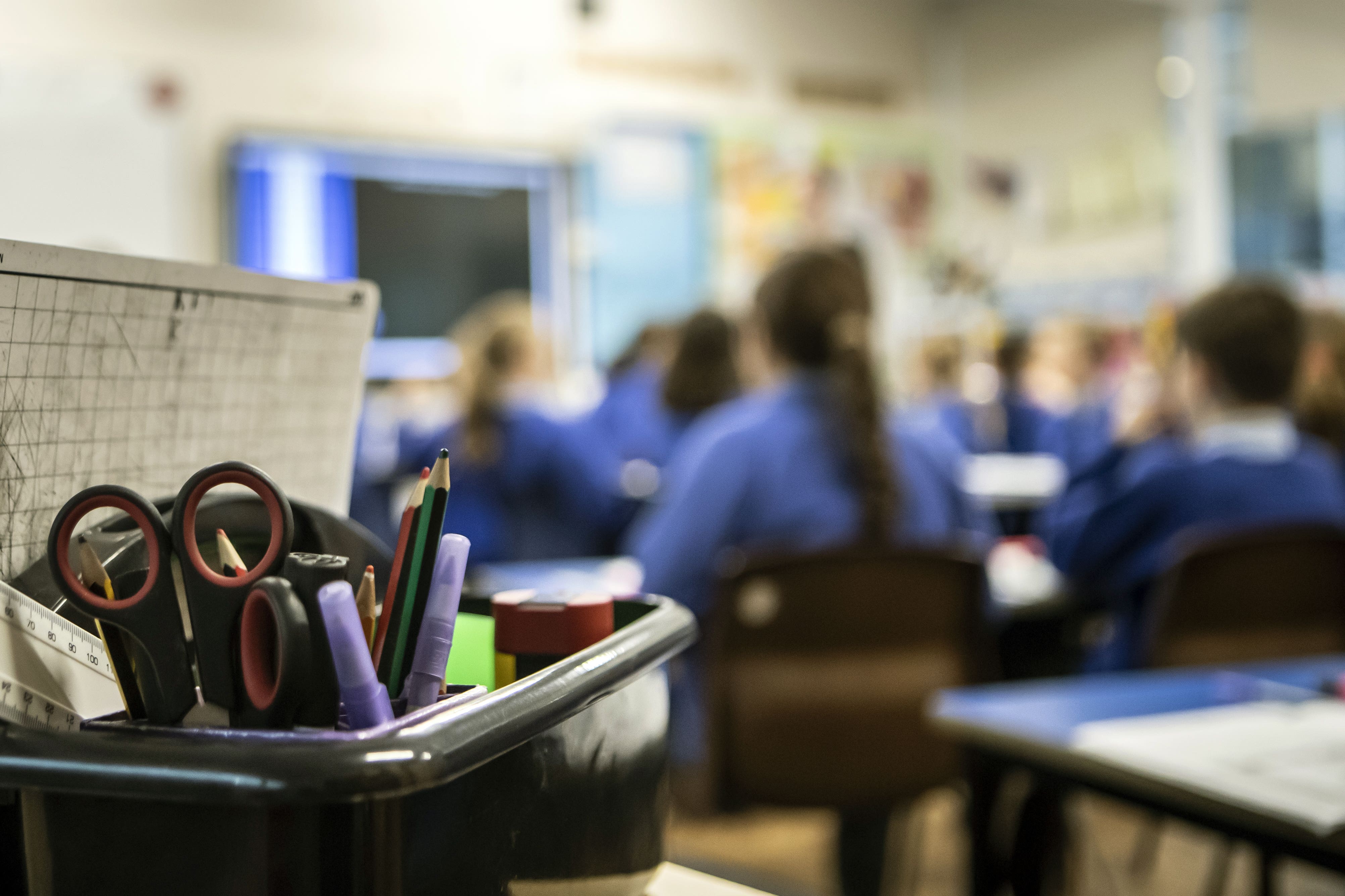 File photo dated 27/11/19 of school children during class at a primary school, as preventative antibiotics could be given to children at schools affected by Strep A infections, the schools minister has confirmed.