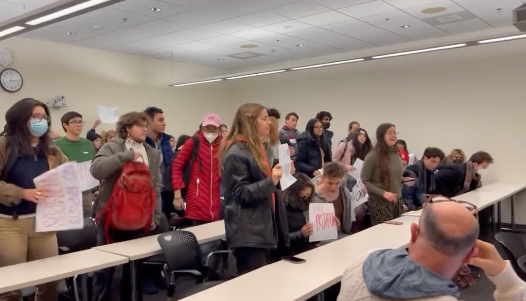 Footage of the protest at Harvard University against professor John Comaroff was posted to Twitter