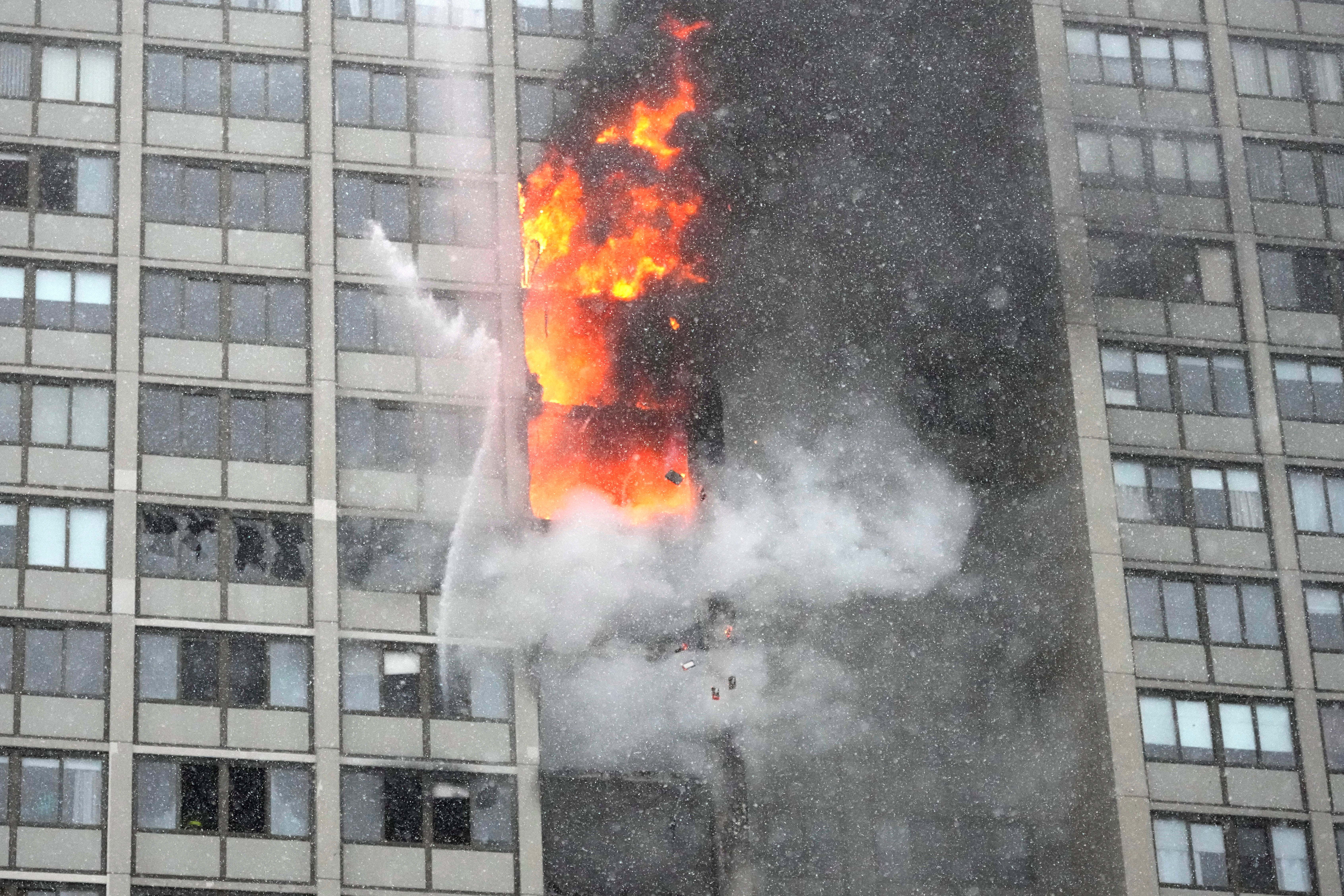 APTOPIX Chicago High Rise Fire