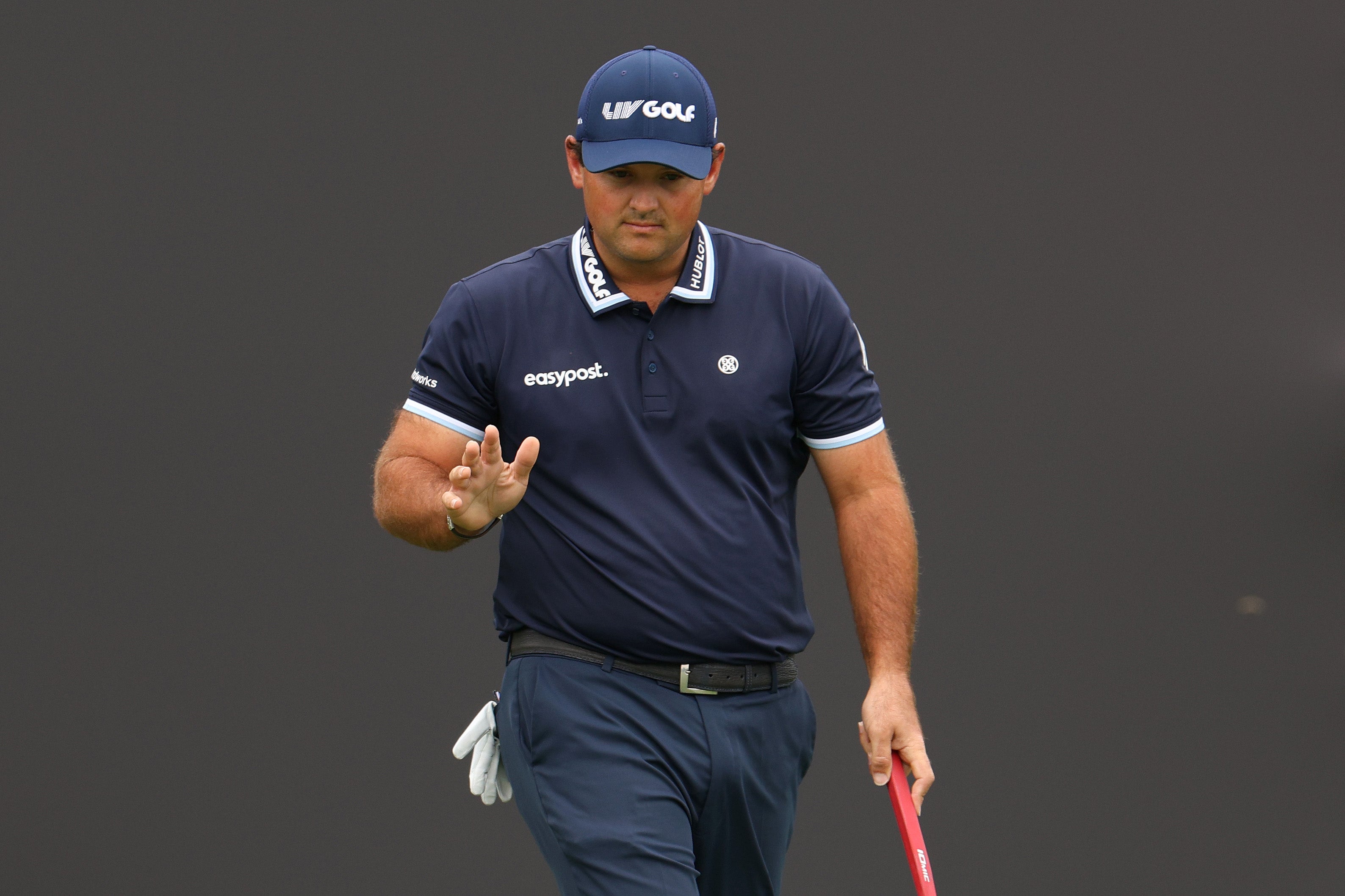 Patrick Reed in action at the Dubai Desert Classic on Friday