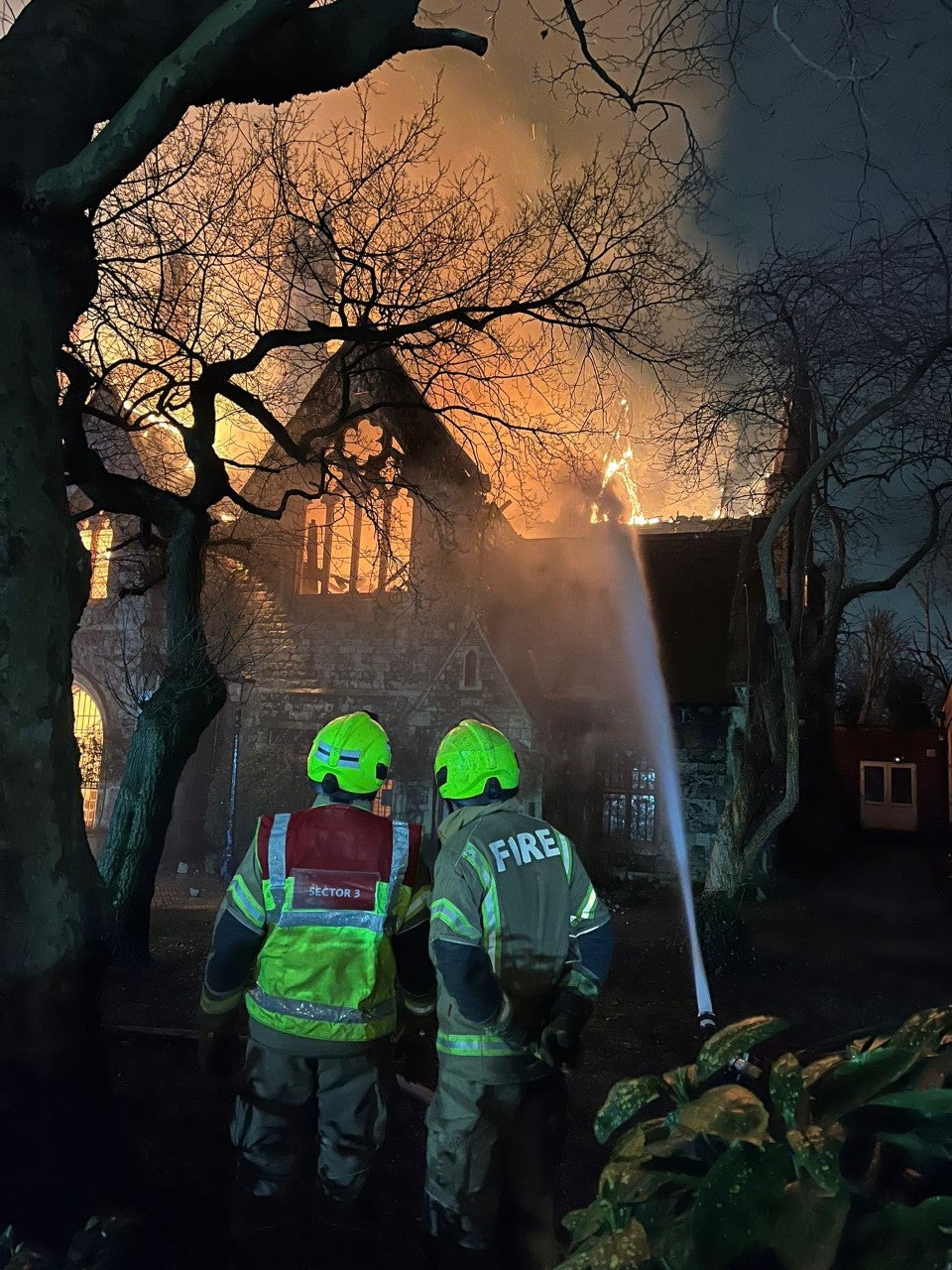 80 firefighters battled the blaze at St Mark’s Church in Hamilton Terrace