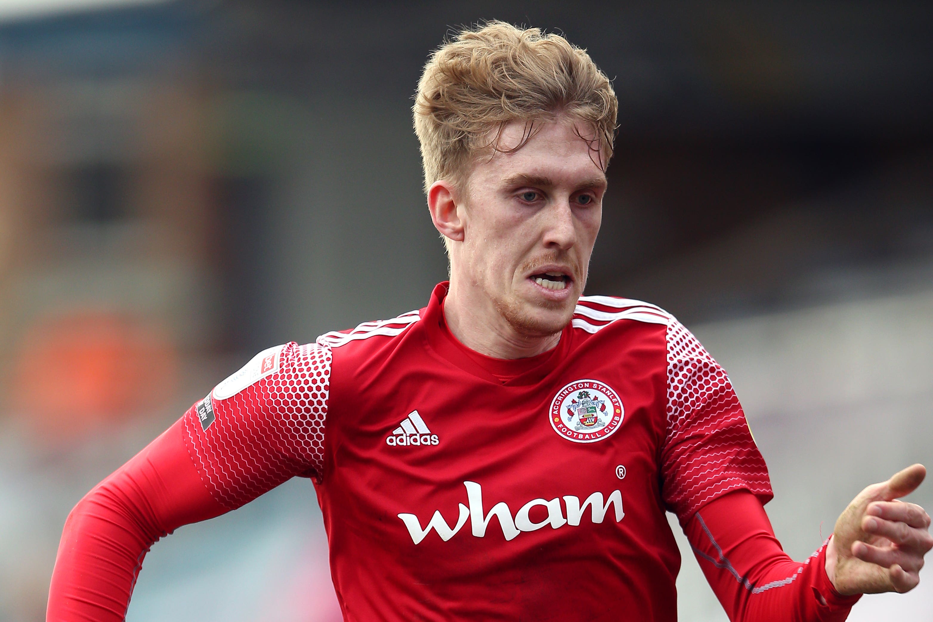 Harvey Rodgers in action for Accrington (Nigel French/PA).