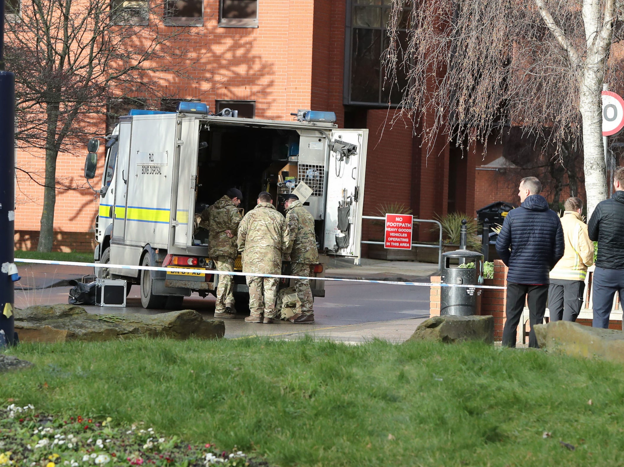 A bomb disposal unit at St James’s Hospital, Leeds