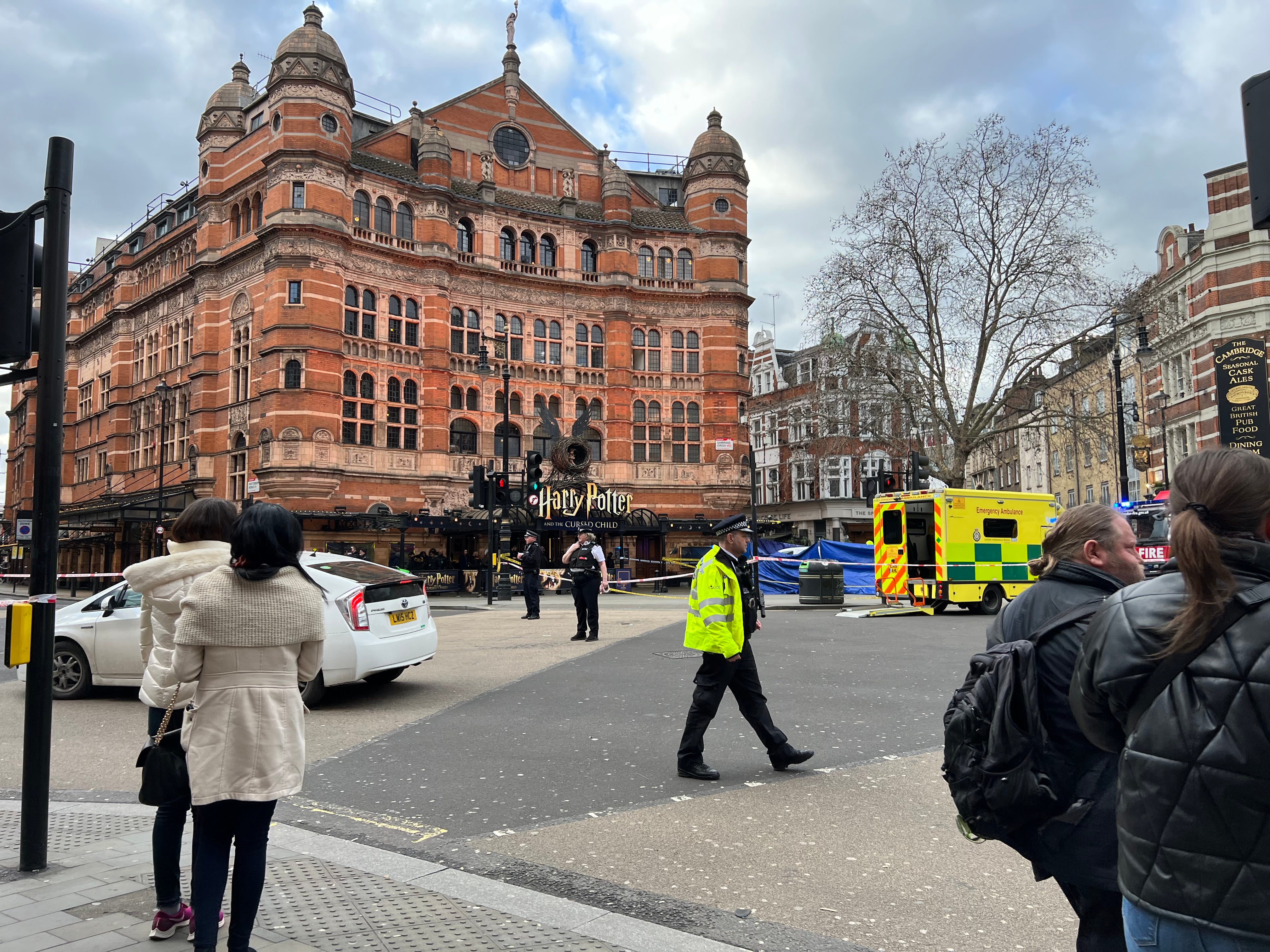 Police say the man was working on a telescopic urinal at the location, close to The Palace Theatre