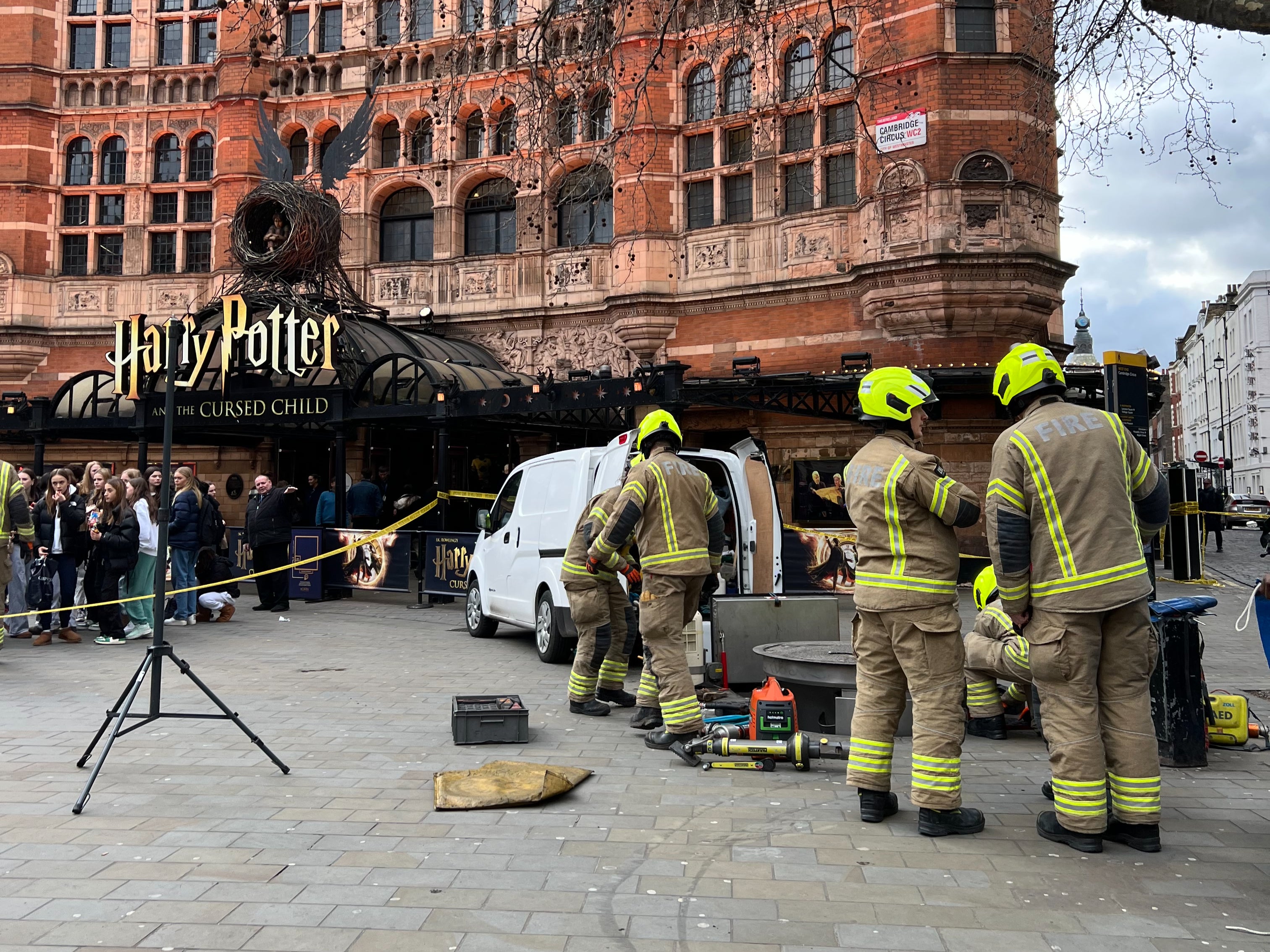 Emergency services attend the site on Friday afternoon