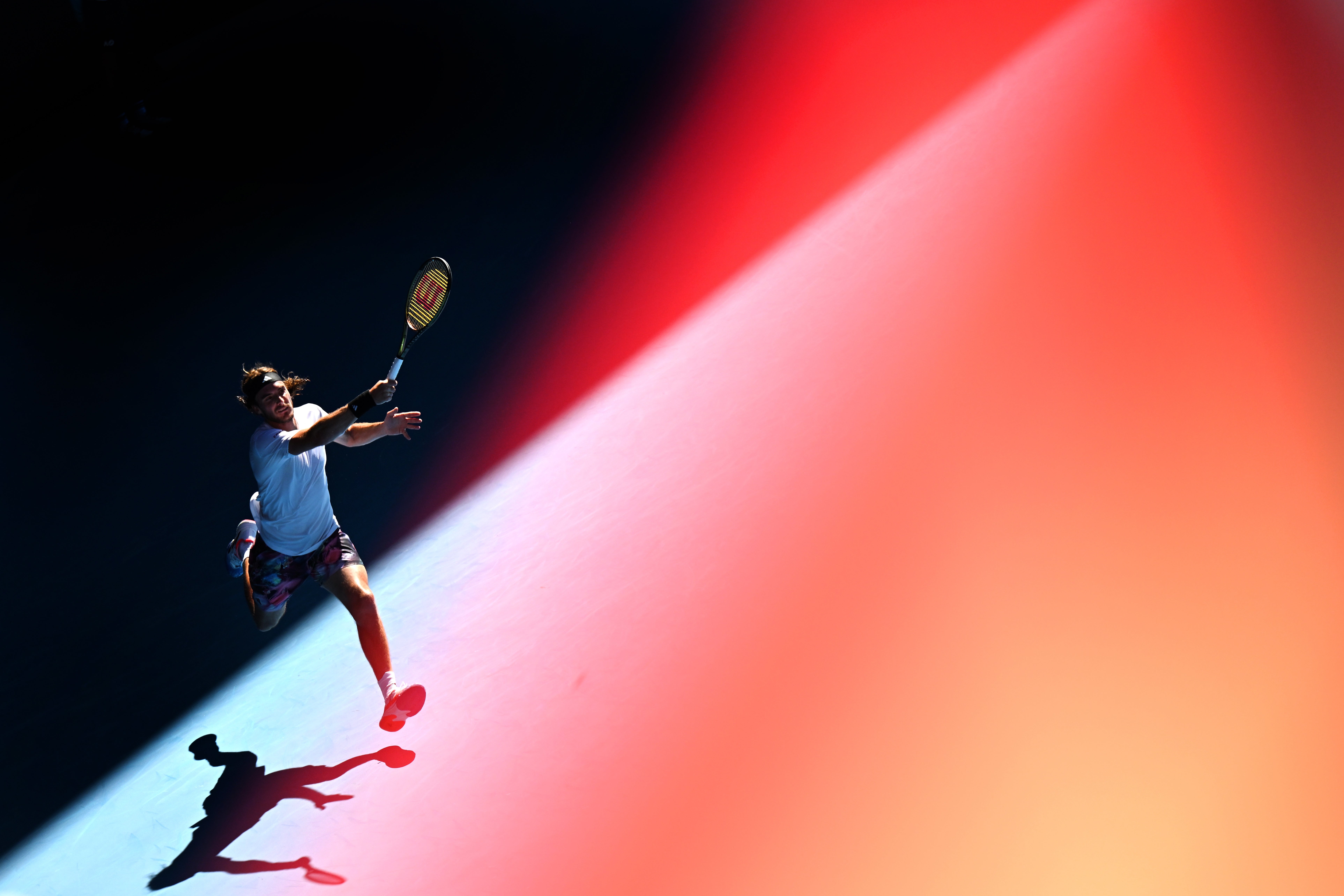 Stefanos Tsitsipas in action during his semi final match at the Australian Open