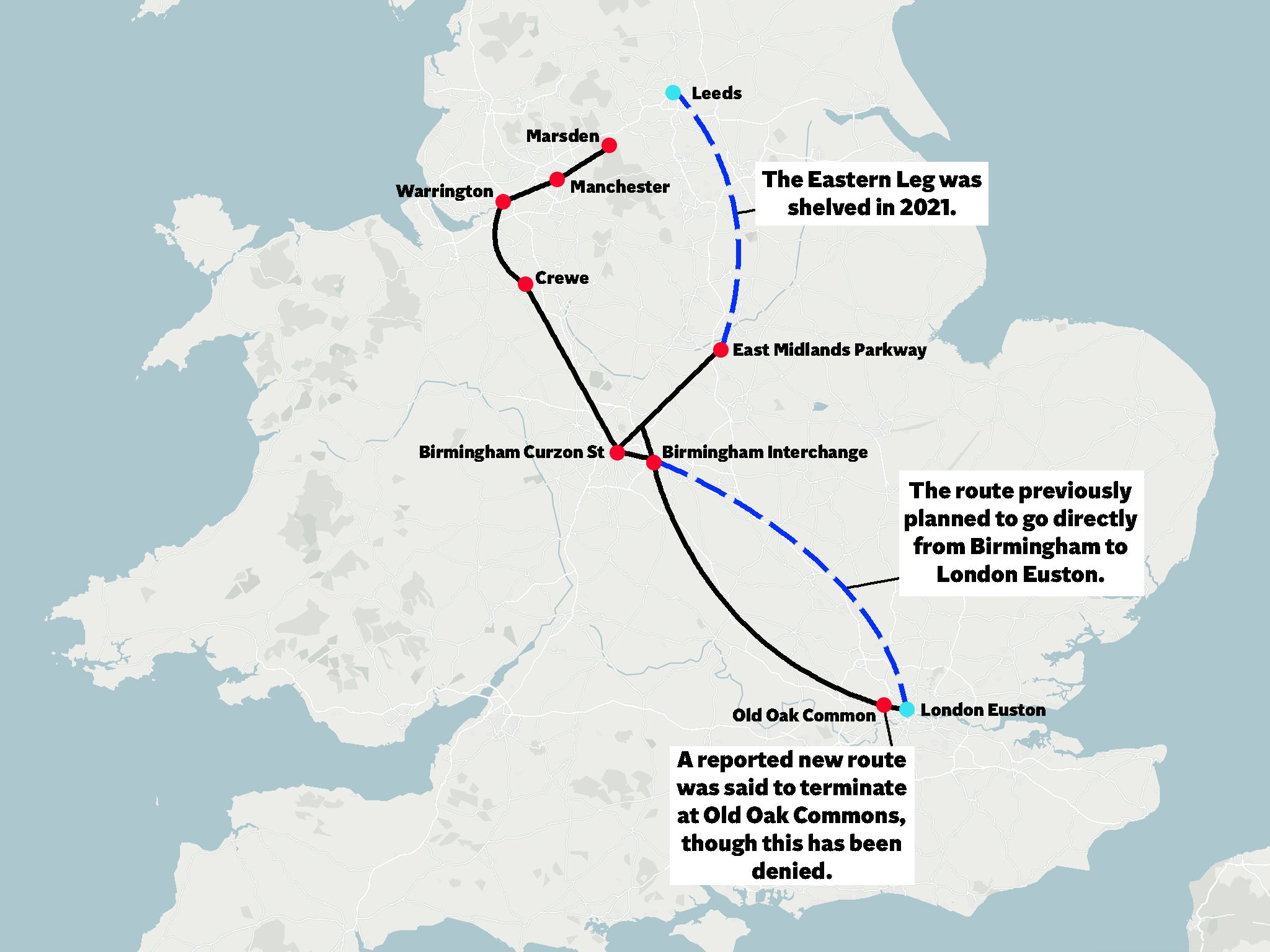 The HS2 timetable for line construction