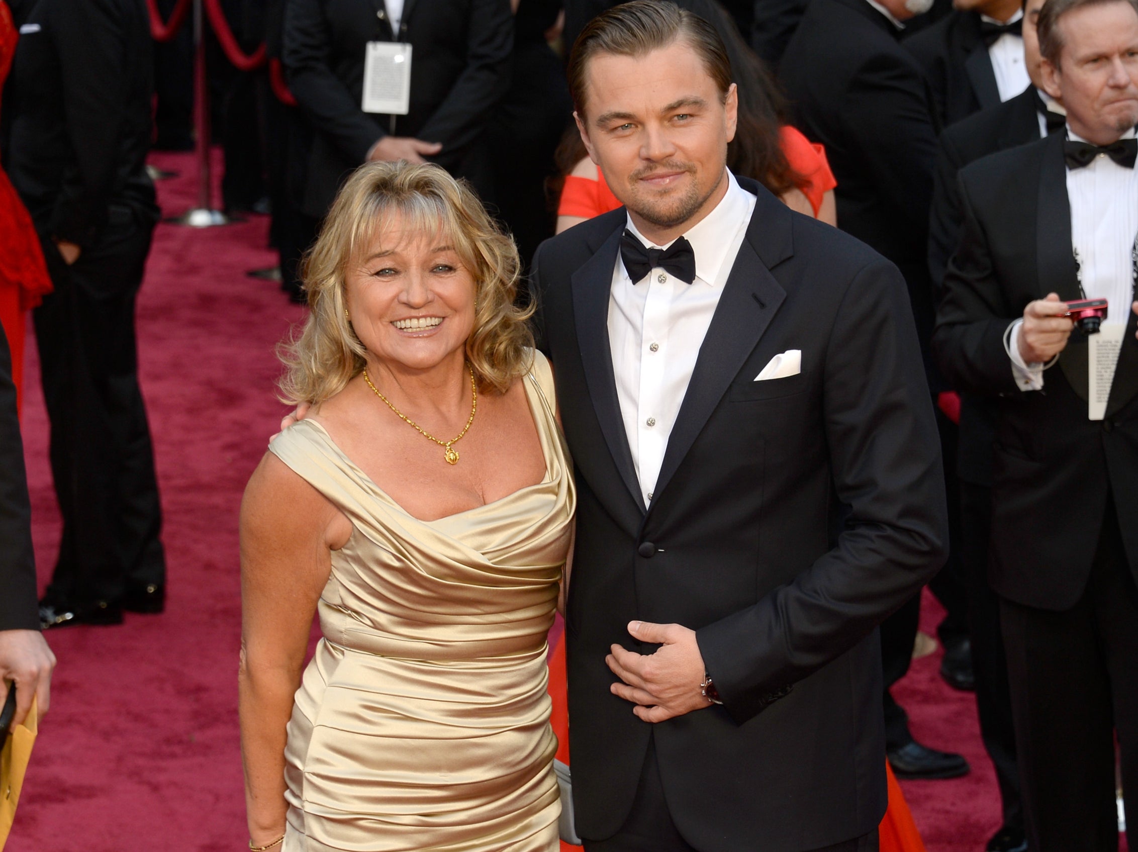 Leonardo DiCaprio with his mother, Irmelin Indenbirken at the Oscars in 2014