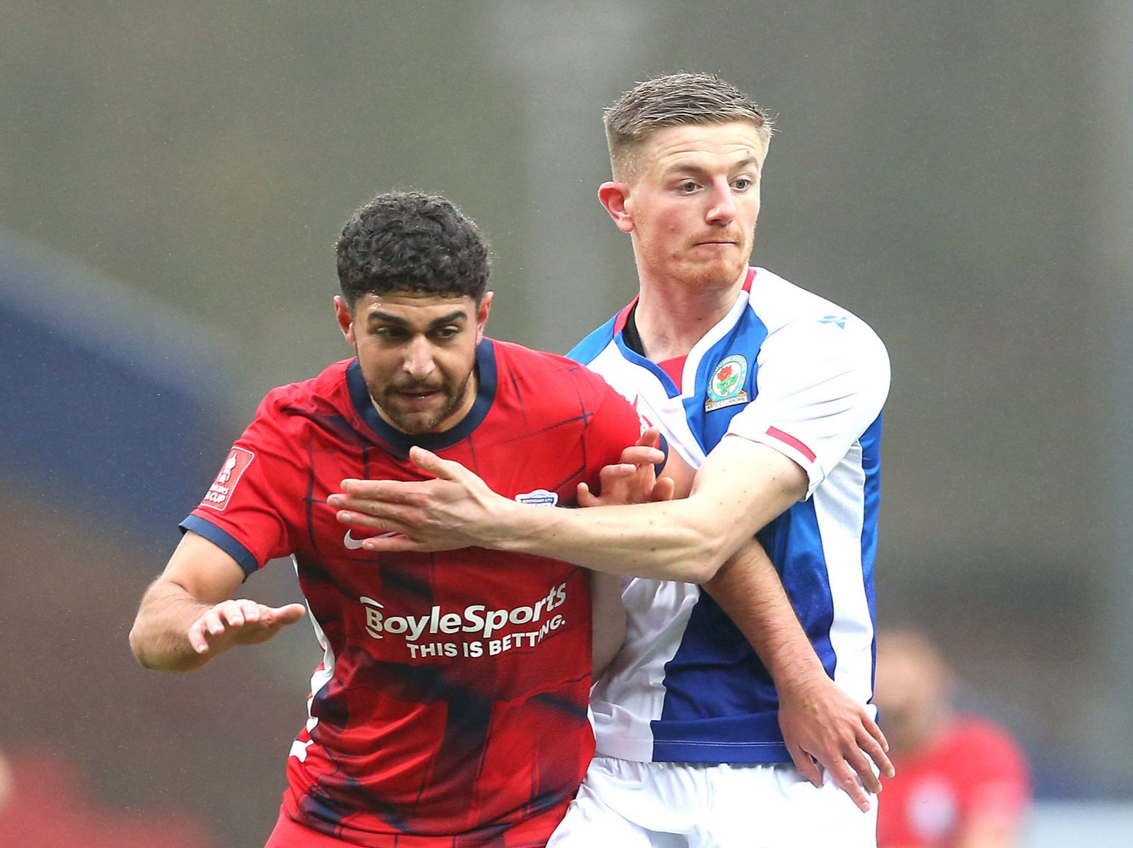 Birmingham City's Reda Khadra (left) and Blackburn Rovers' Scott Wharton