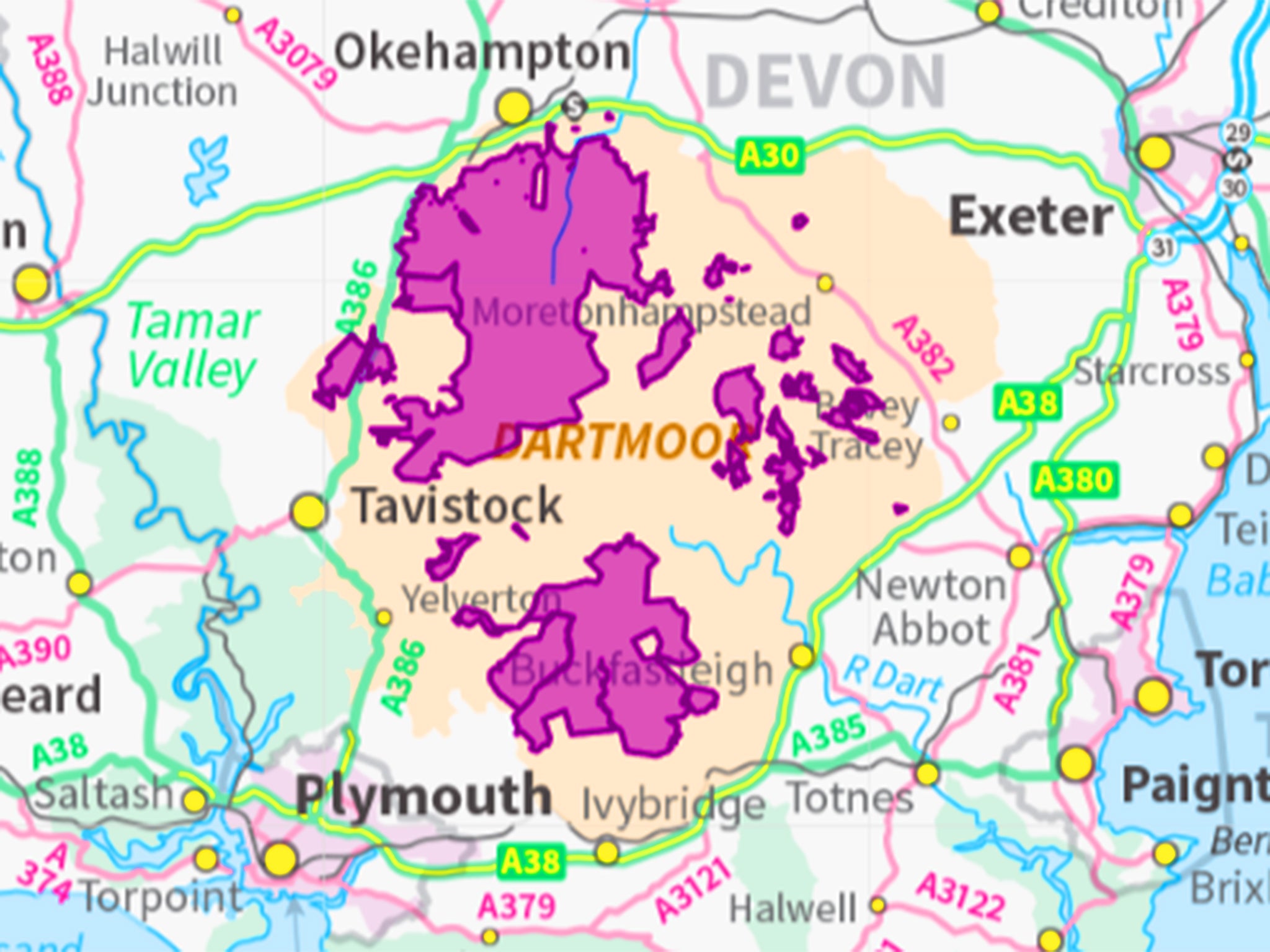 The map showing where wild camping can take place under the new rules