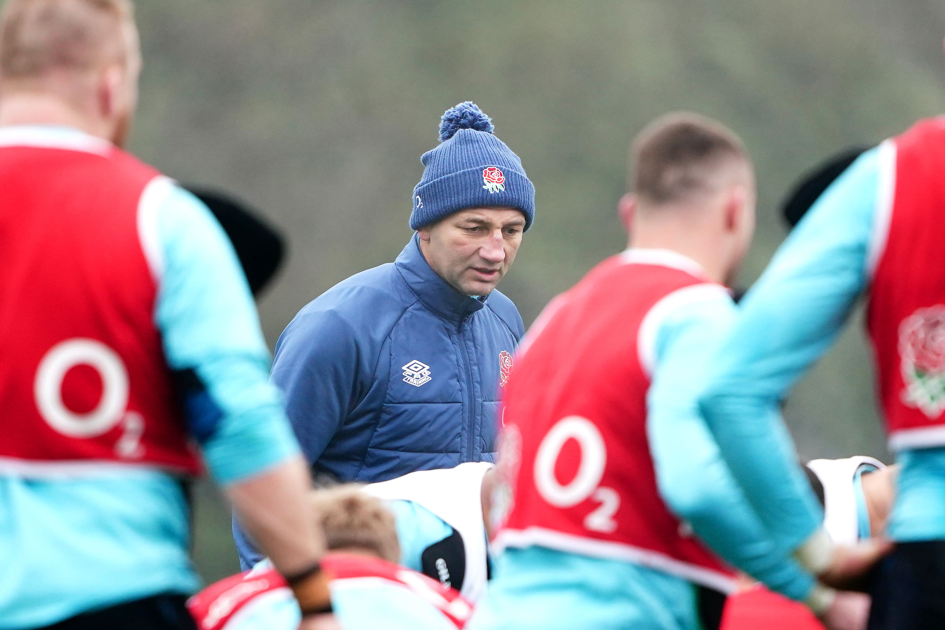 England head coach Steve Borthwick takes training (Zac Goodwin/PA)