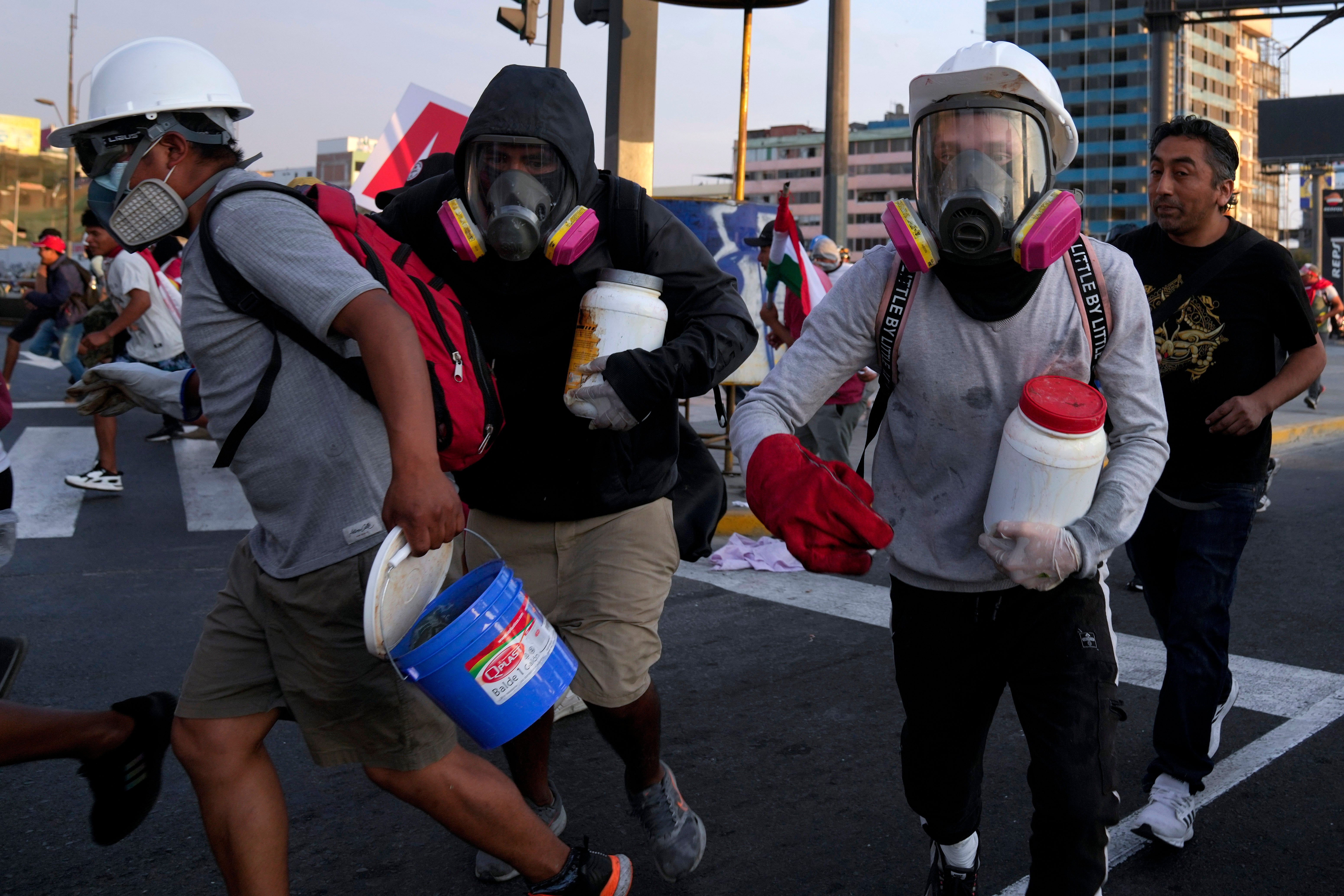 Peru Protests Tear Gas