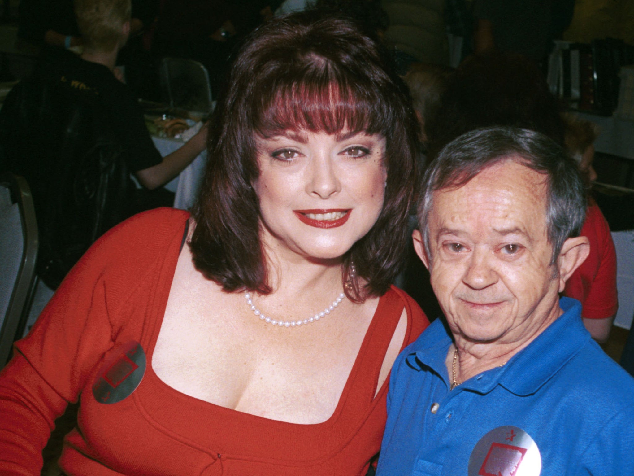 Lisa Loring and Felix Silla, who played Cousin Itt in ‘The Addams Family’, together in 2001