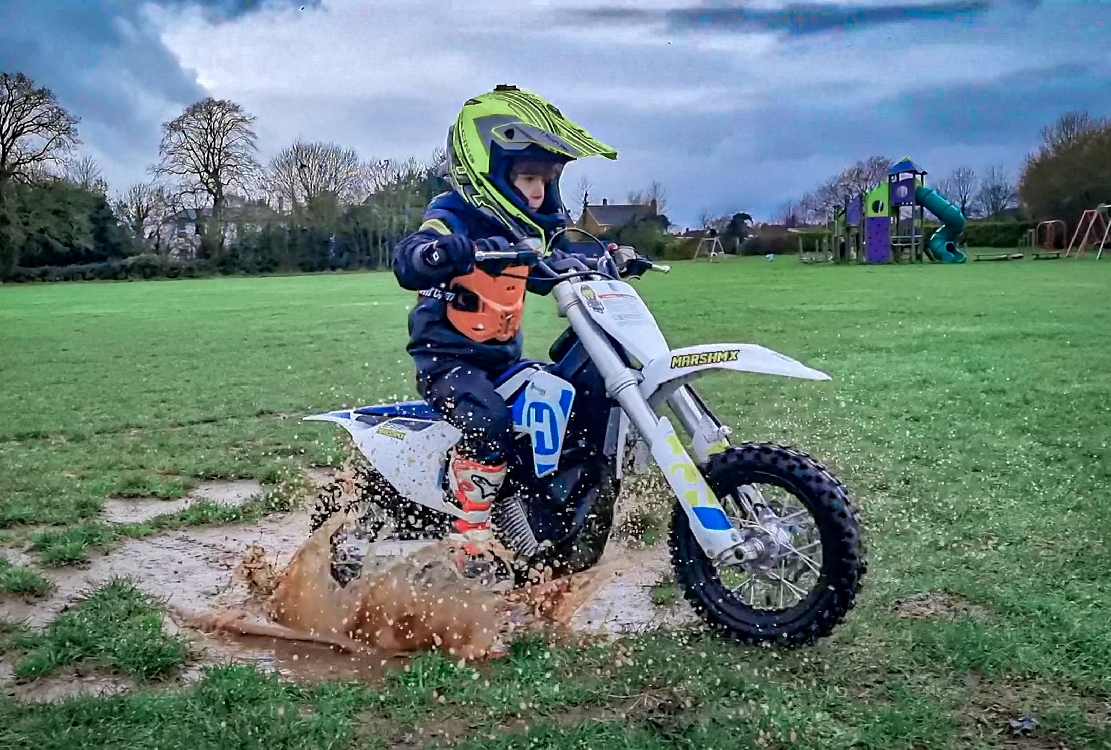 River is tipped as a future star in the electric motocross category of his sport