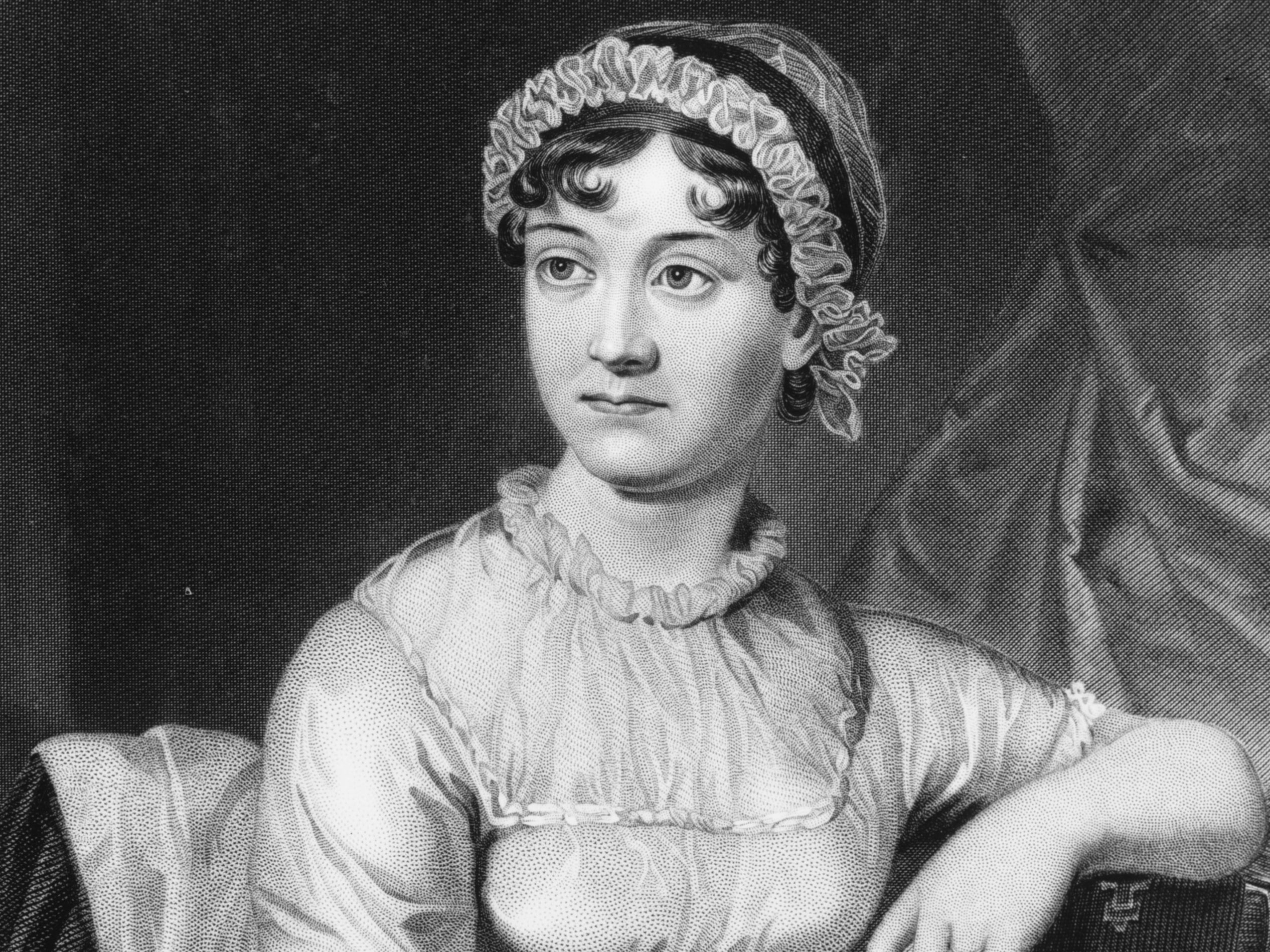 English novelist Jane Austen from an original family portrait