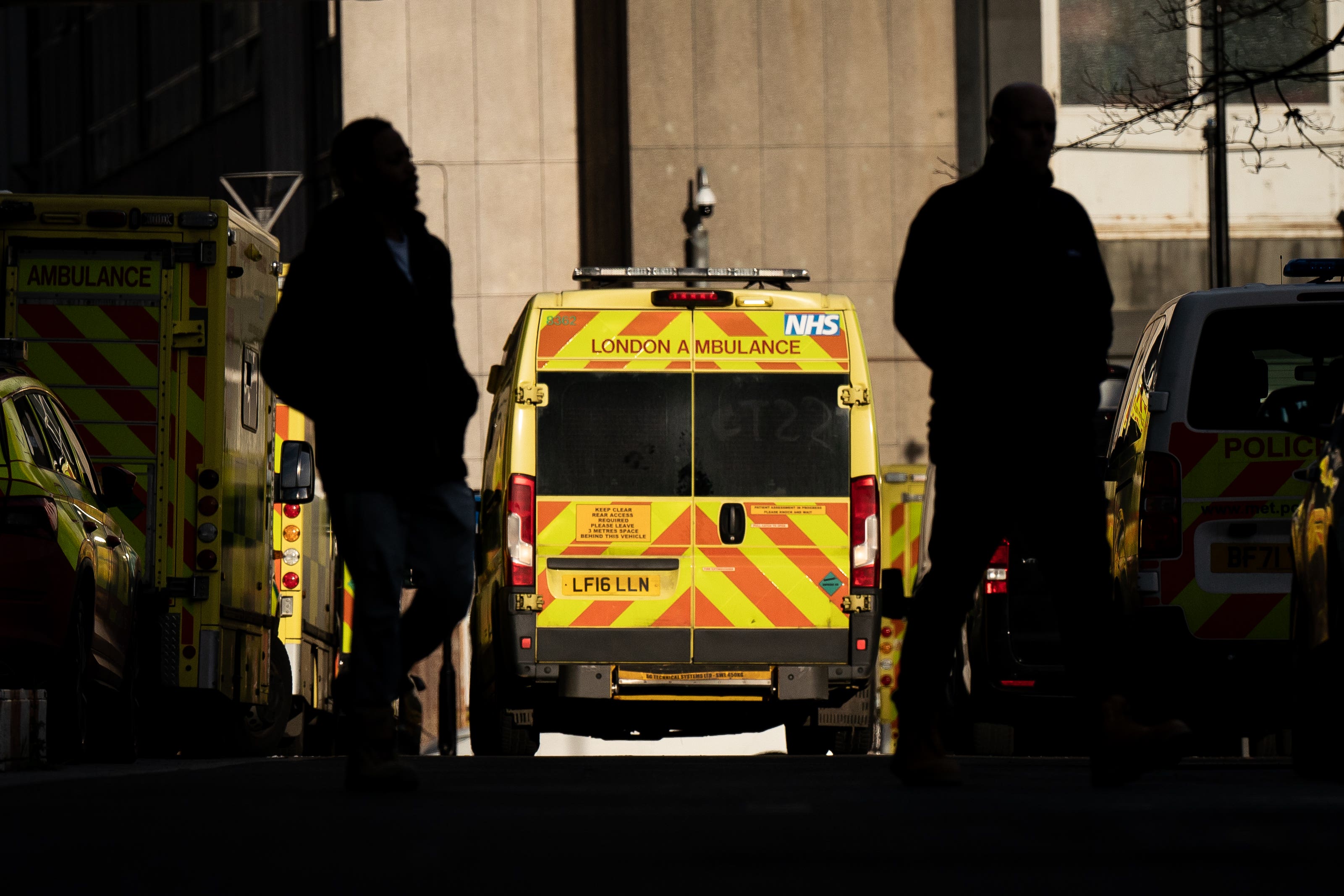 The number of excess deaths in England and Wales has fallen from a near-two-year peak, though levels remain high (PA)