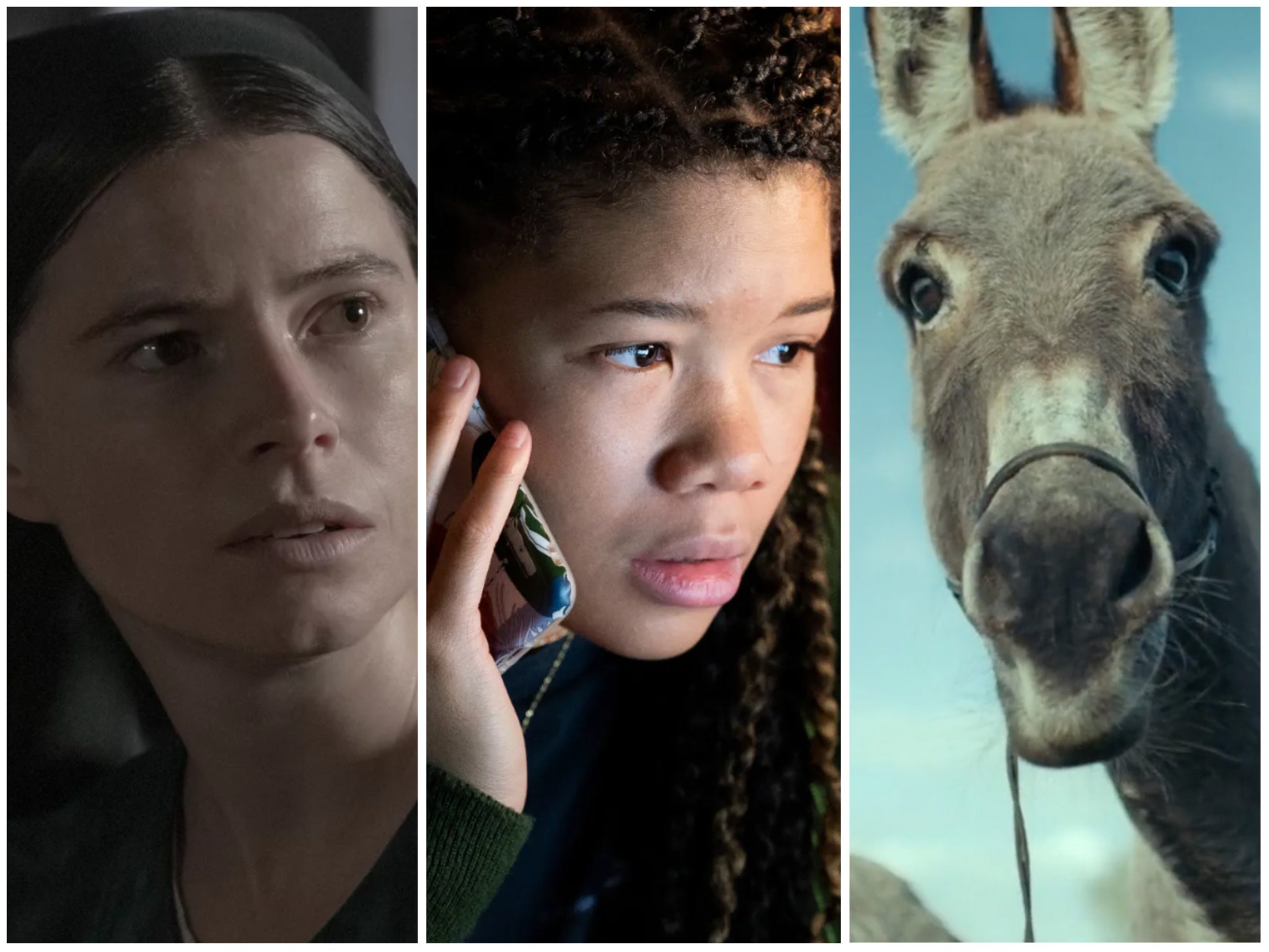 Jessie Buckley in ‘Women Talking’, Storm Reid in ‘Missing’ and the donkey from ‘EO’