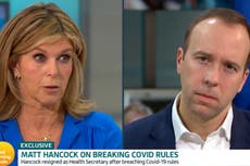 Kate Garraway fights back tears as she confronts Matt Hancock over lockdown