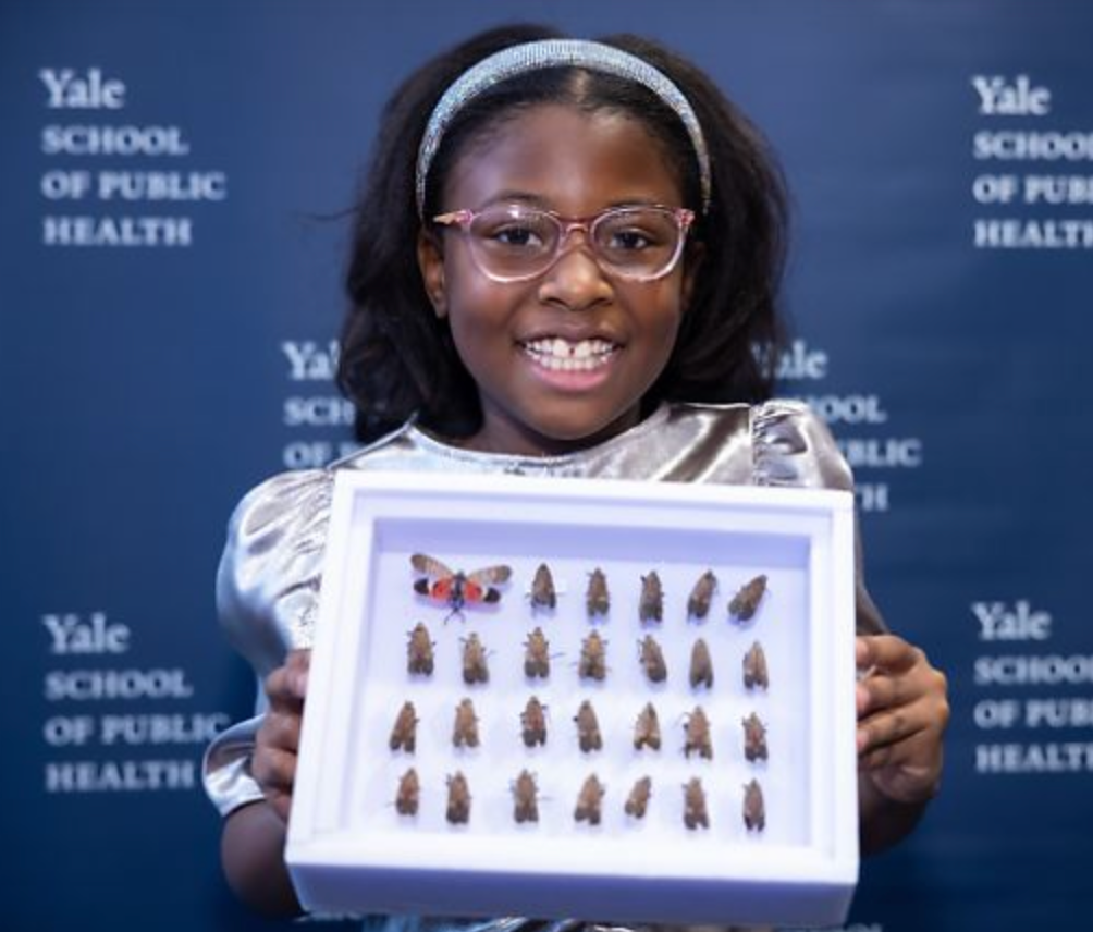 Bobbi Wilson, 9, was given an award by the Yale School of Public Health.