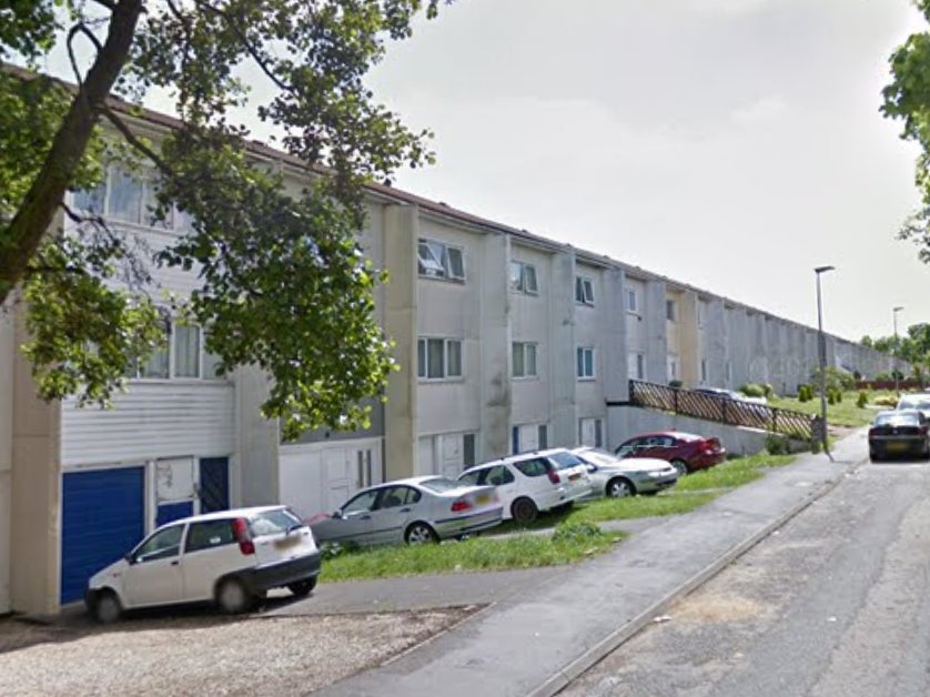 A general view of Broadlands, the street on which a young girl was found dead following a suspected dog attack