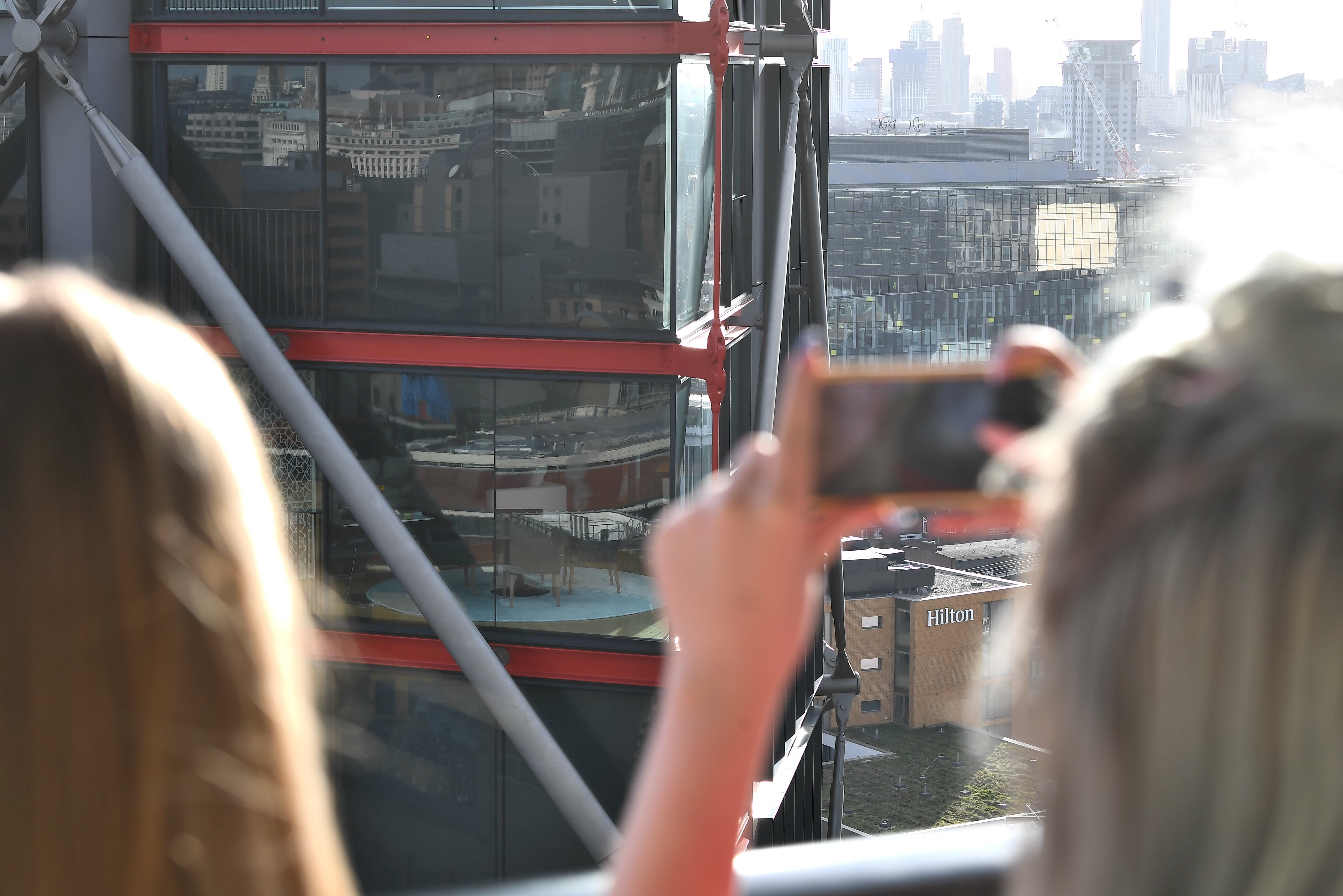 Visitors take snaps from the viewing platform