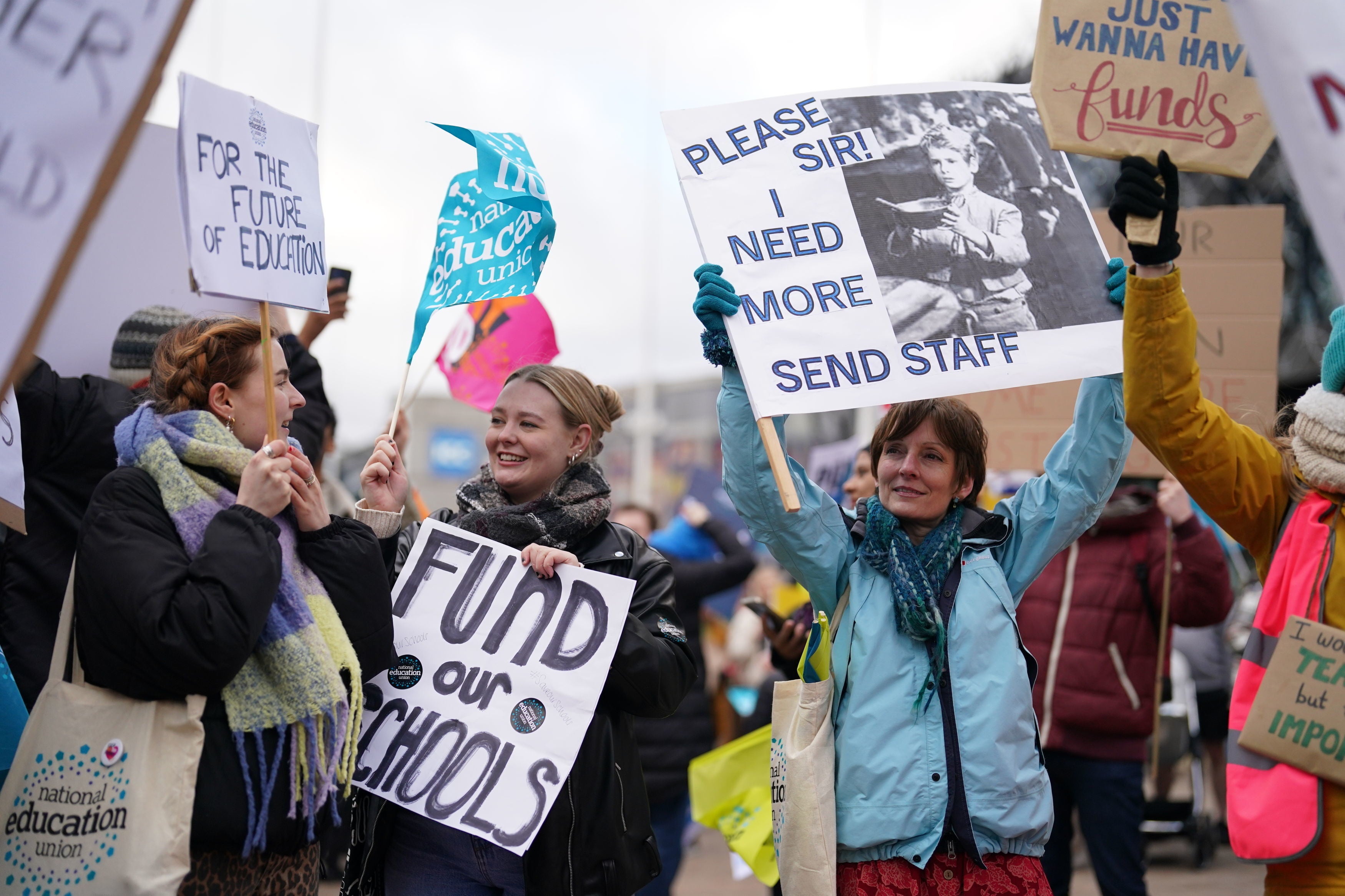 Seven unions are taking part in today’s action