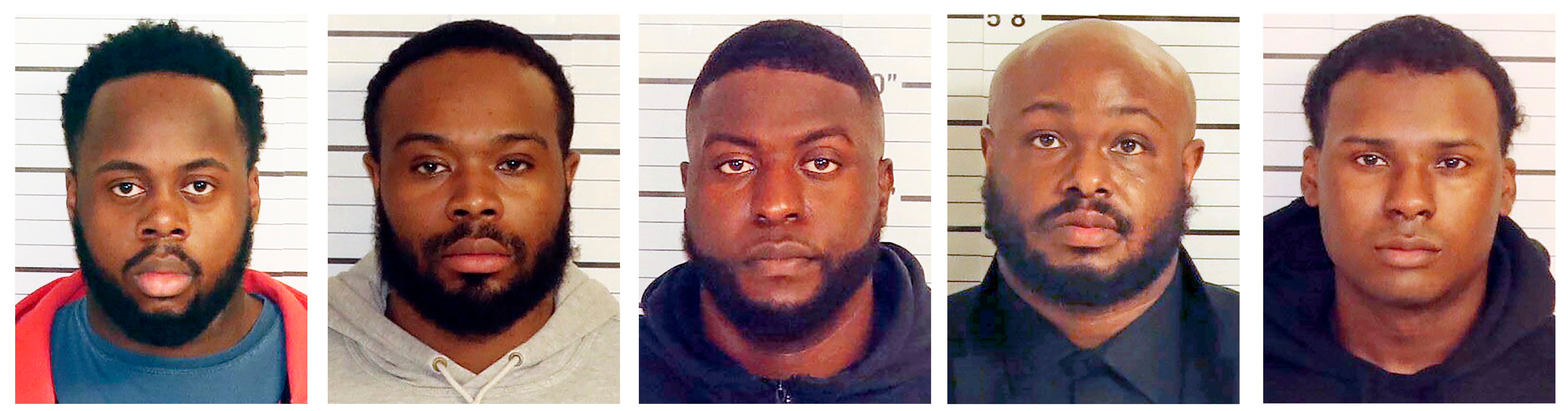 Booking images of the five police officers involved in Tyre Nichols’ death