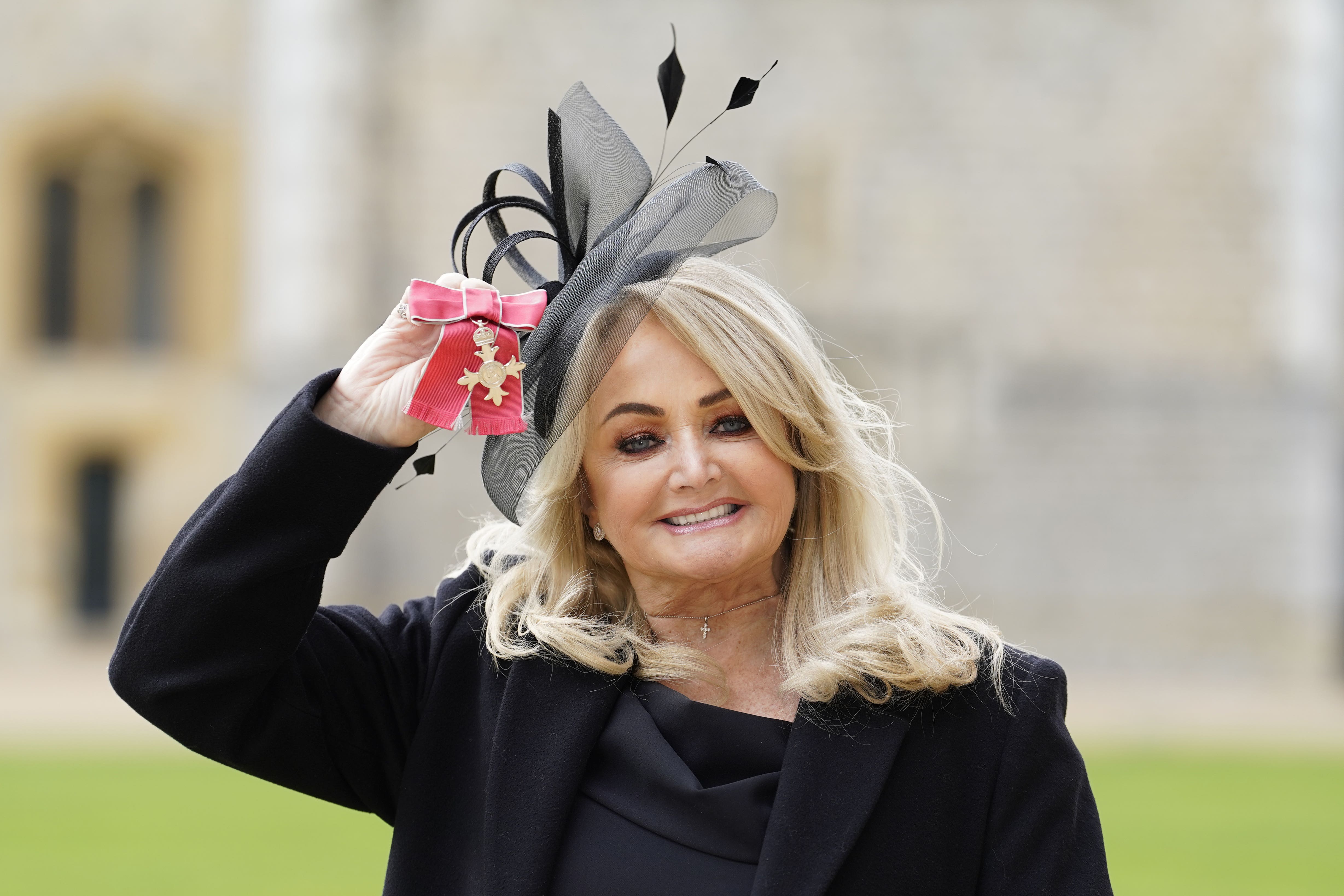 Gaynor Sullivan, (Bonnie Tyler), with her MBE (Andrew Matthews/PA)