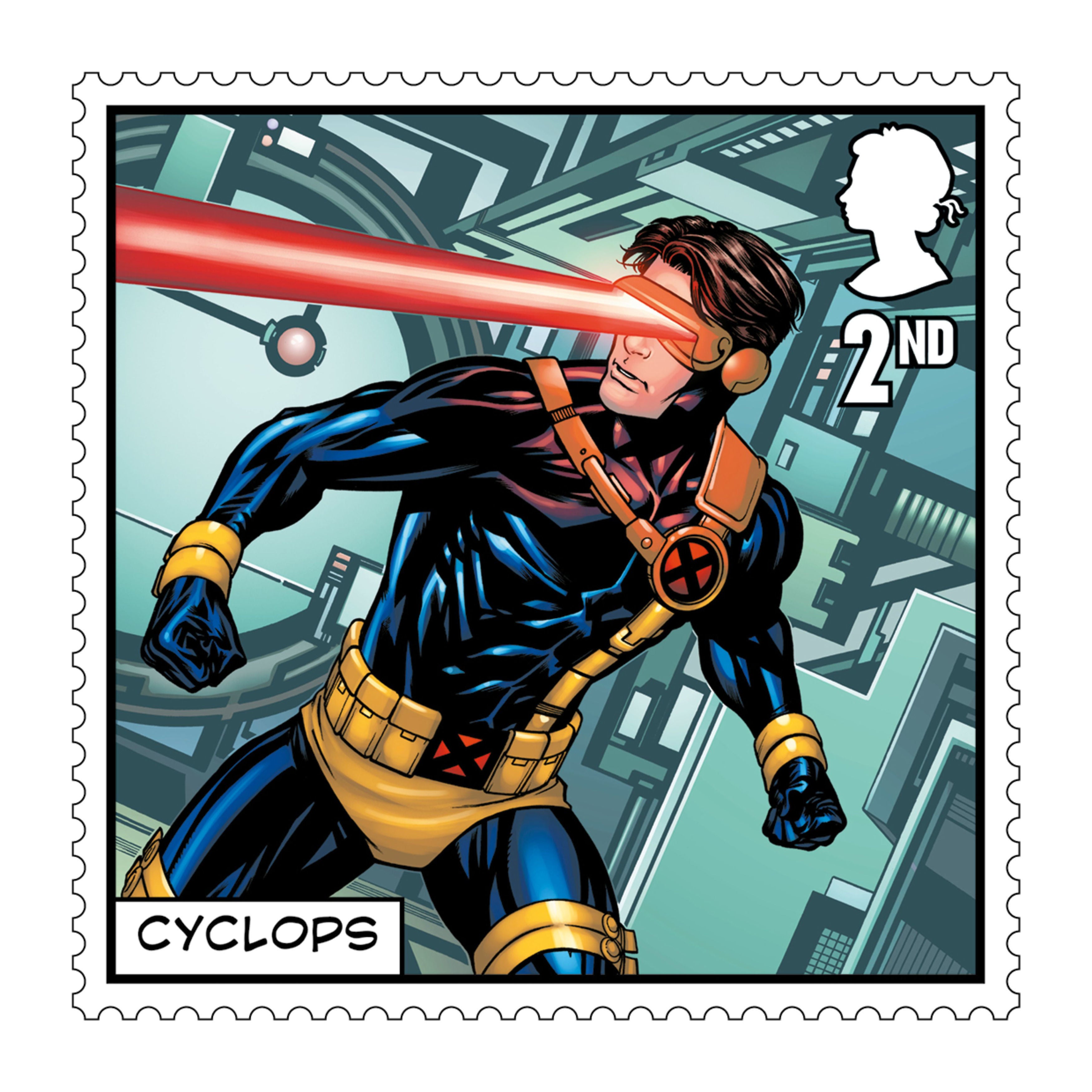 One of seventeen new X-Men stamps, showing character Cyclops to mark the 60th anniversary of the X-Men franchise
