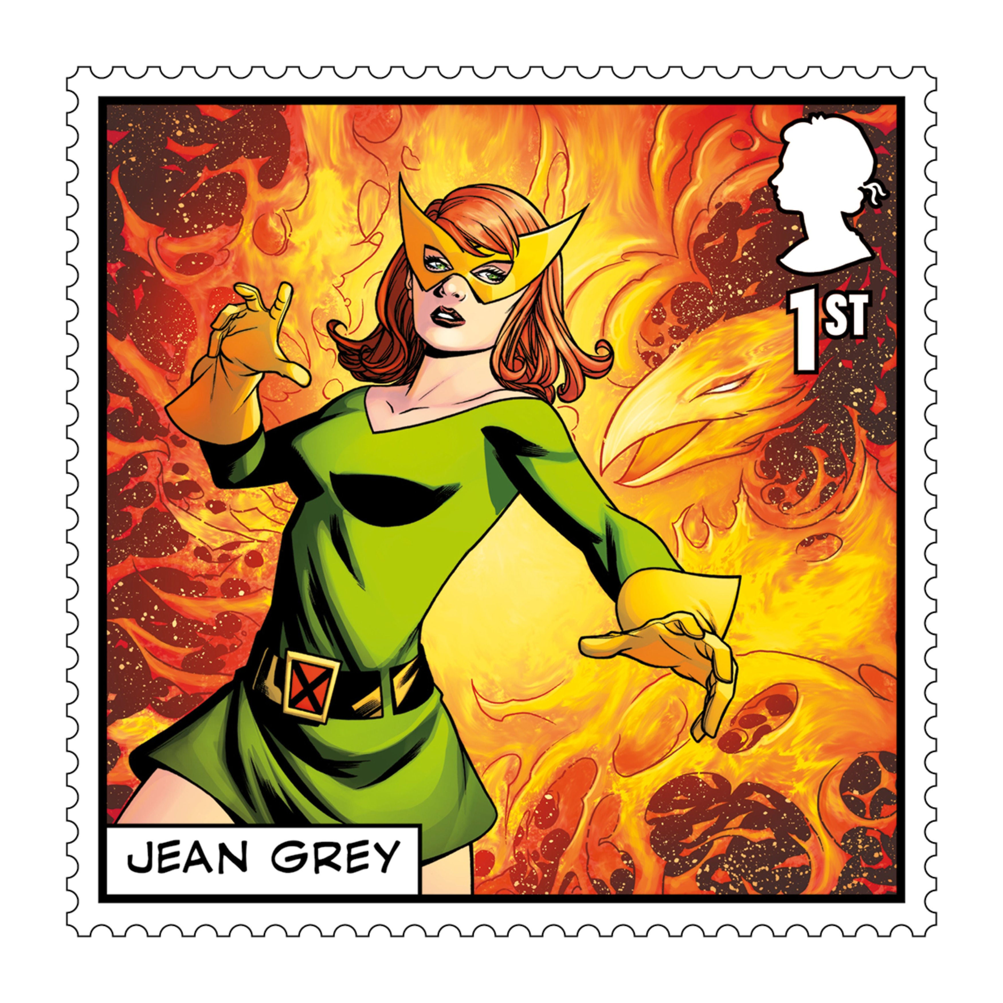 One of seventeen new X-Men stamps, showing character Jean Grey to mark the 60th anniversary of the X-Men franchise