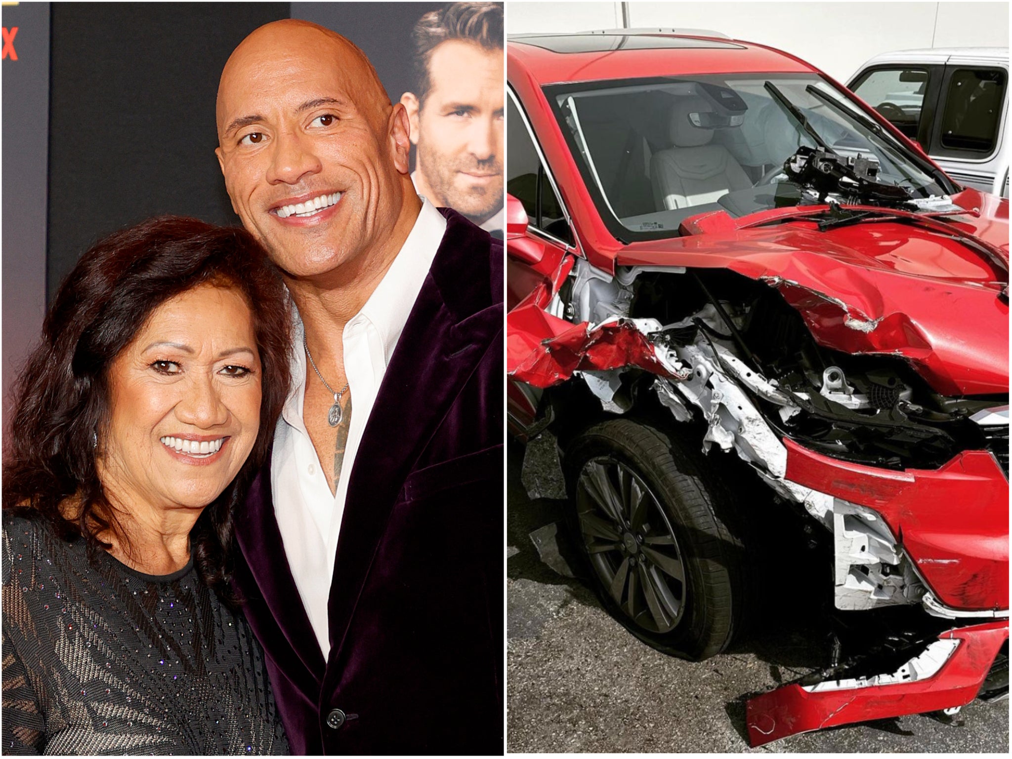 ‘She’s a survivor’: Dwayne Johnson’s mum Ata involved in car crash as actor shares photo of damaged vehicle