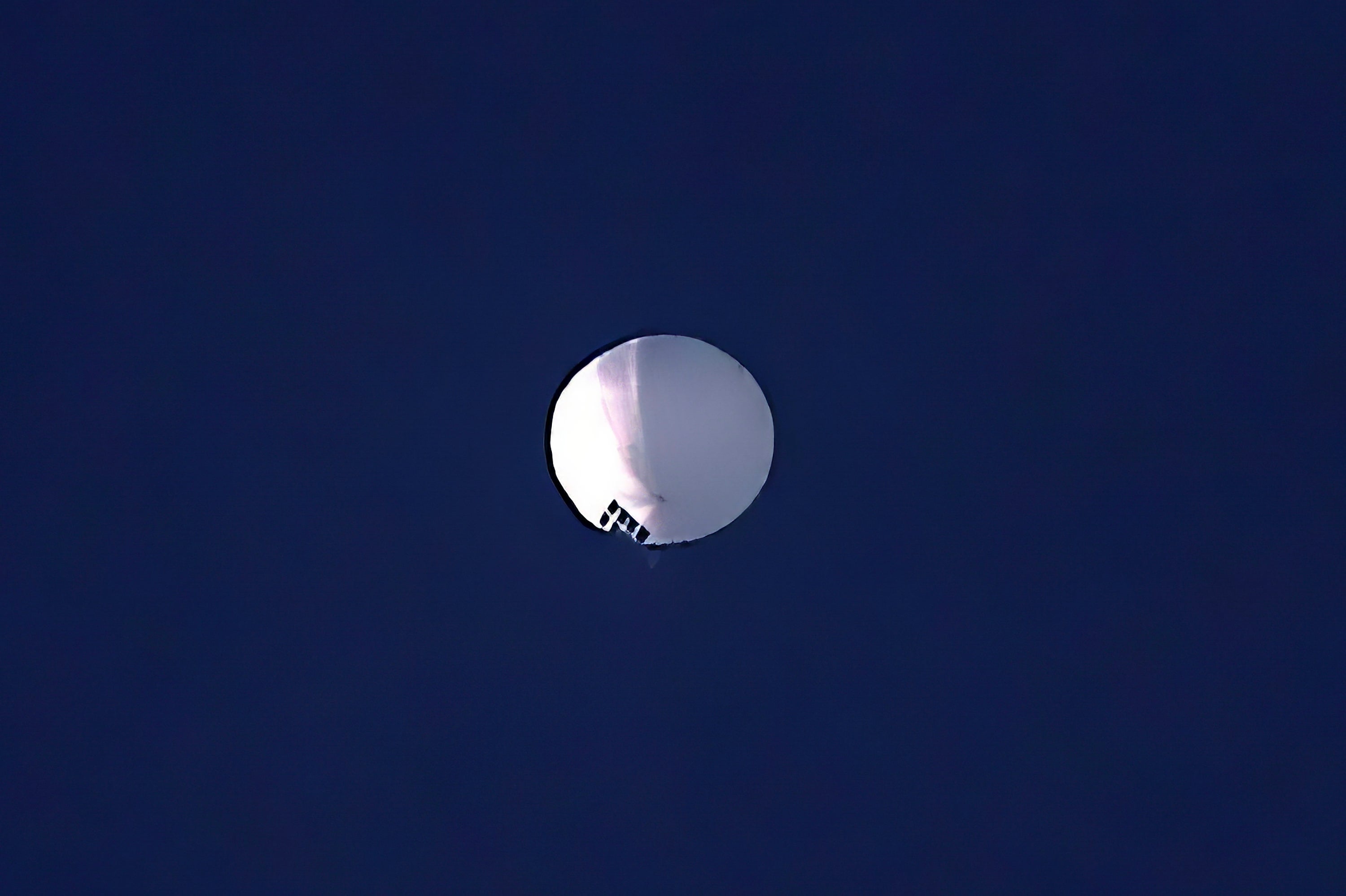 A high altitude balloon floats over Billings, Montana on 1 February