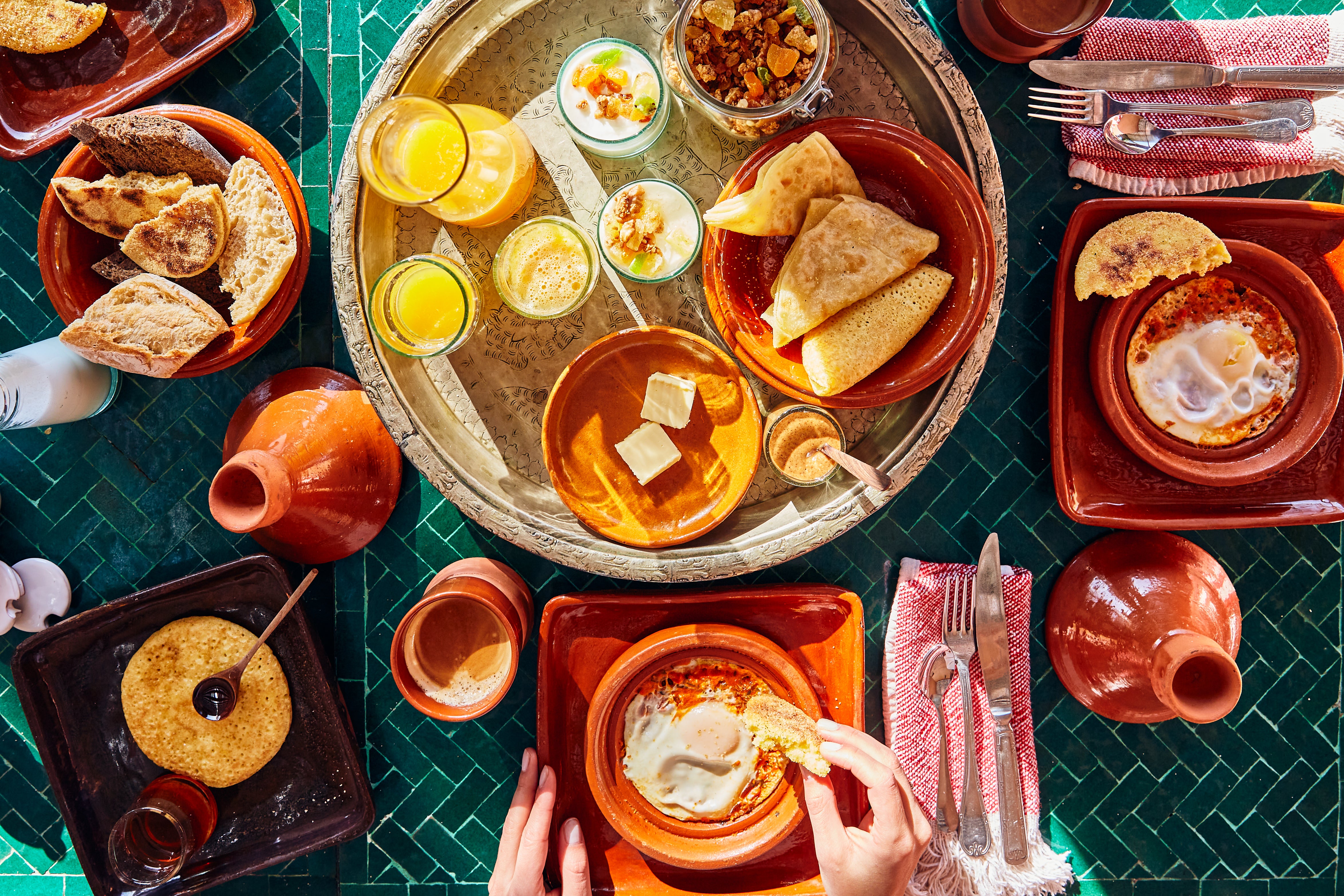 A generous Moroccan spread awaits at breakfast