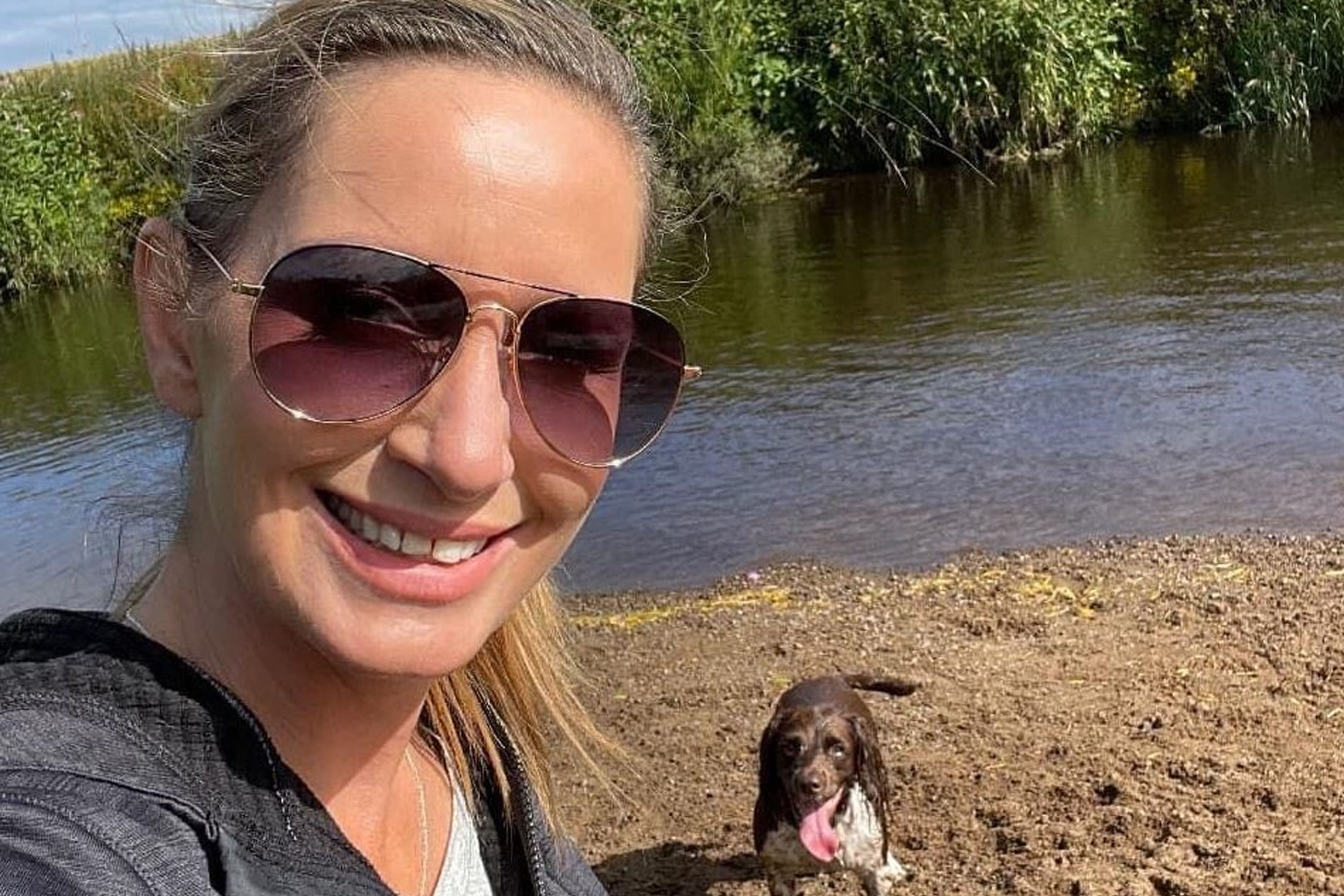 Ms Bulley with her dog, she regularly walked with along the route