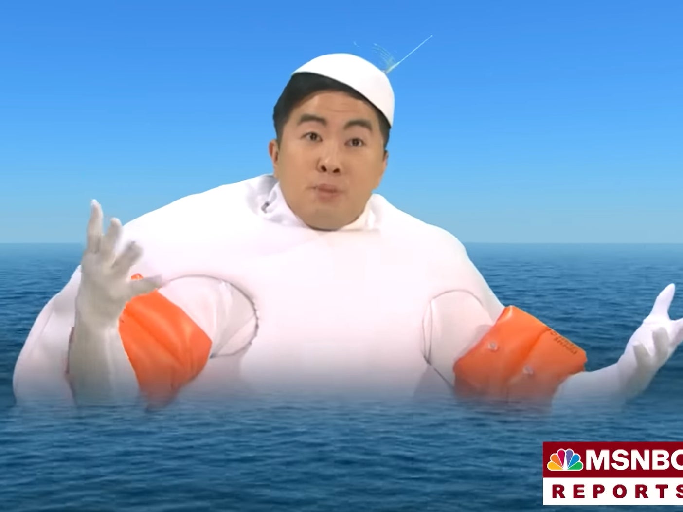 Bowen Yang as the ‘Chinese spy balloon’ on ‘Saturday Night Live'