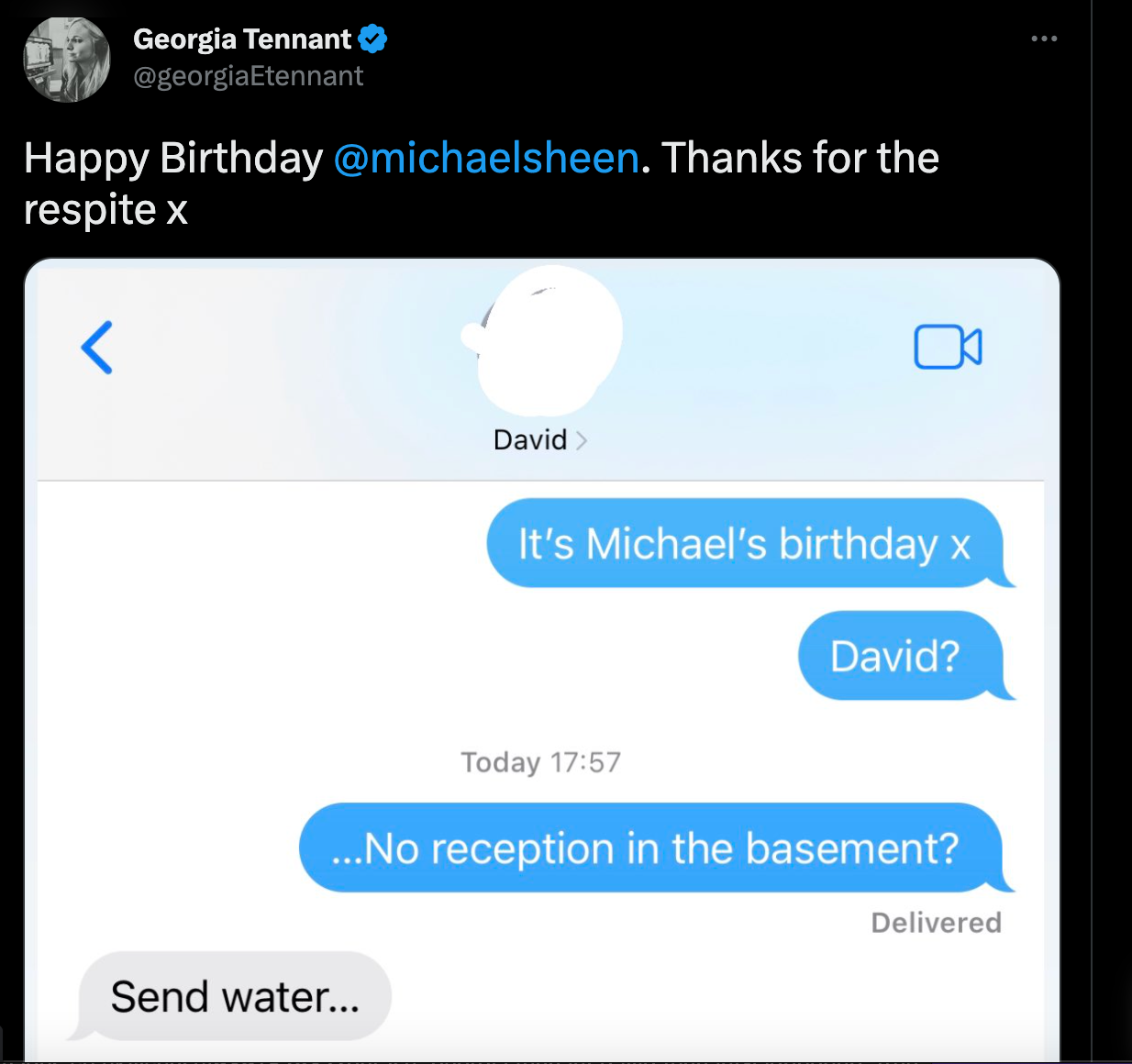 Georgia Tennant shares text exchange with husband David Tennant