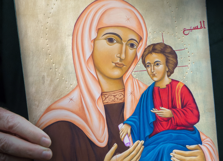 The image of the icon of ‘Our Lady and the Child Jesus’ depicted on this poster was taken in the Middle East