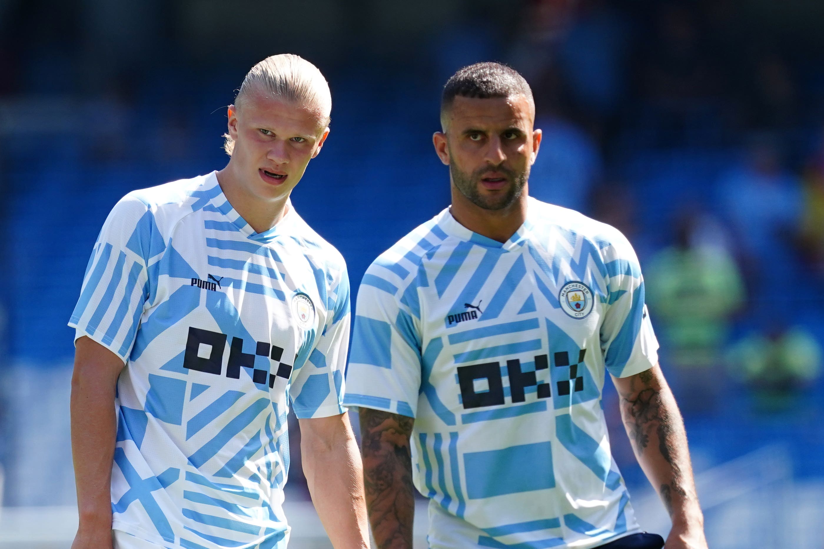 Kyle Walker has leapt to the defence of Manchester City forward Erling Haaland after he fired another blank (Martin Rickett/PA)