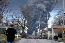 Residents kept out as air checked near derailed Ohio train