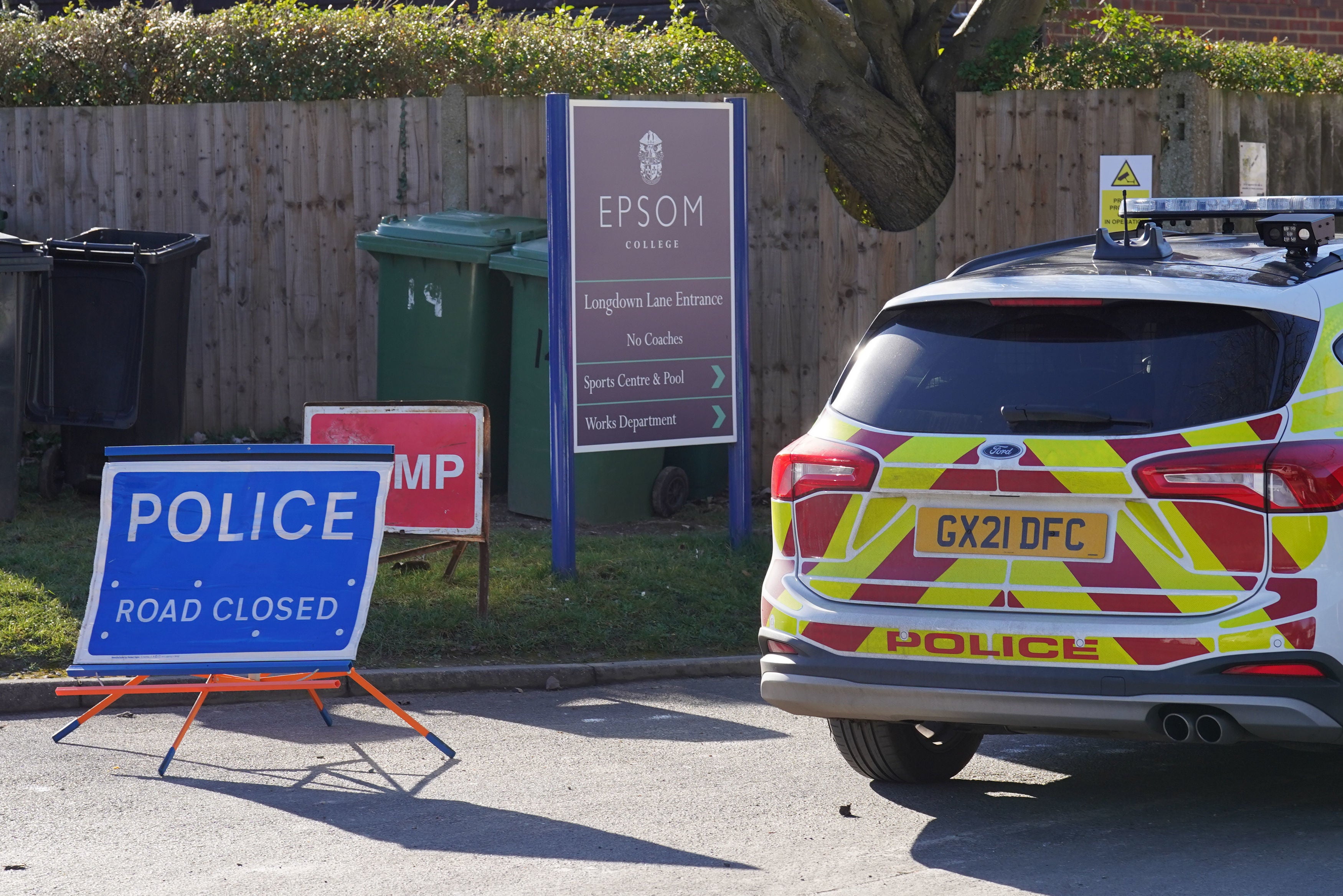 Police at the scene of the suspected murder suicide