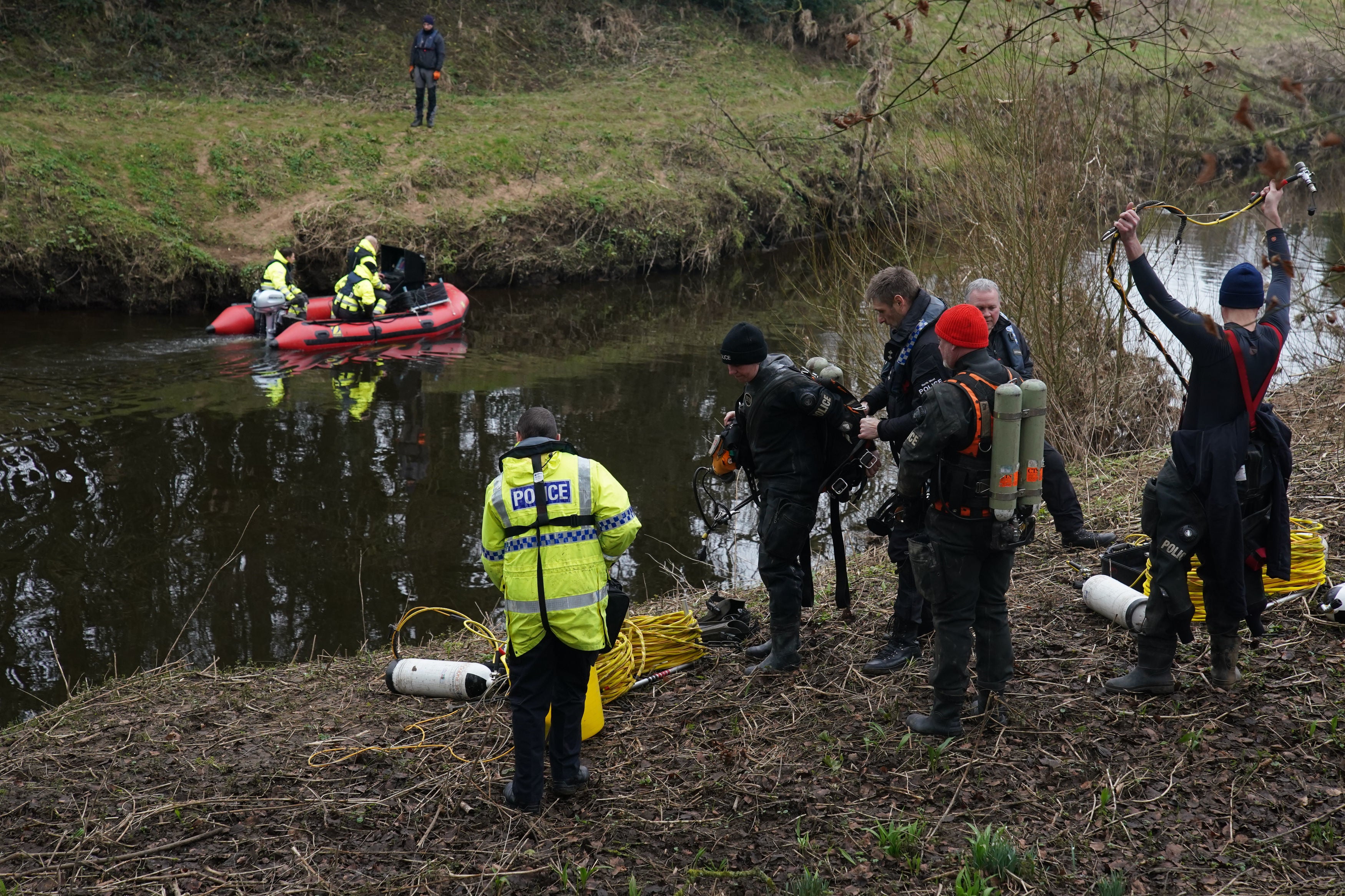 Police search the River Wyre today