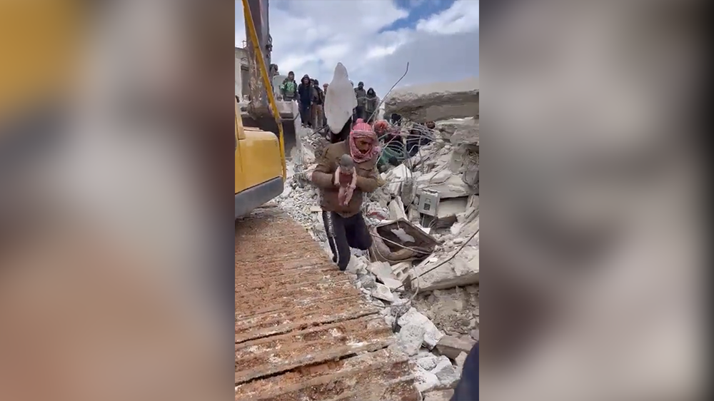 Moment newborn baby rescued from rubble after Turkey earthquake destroys home