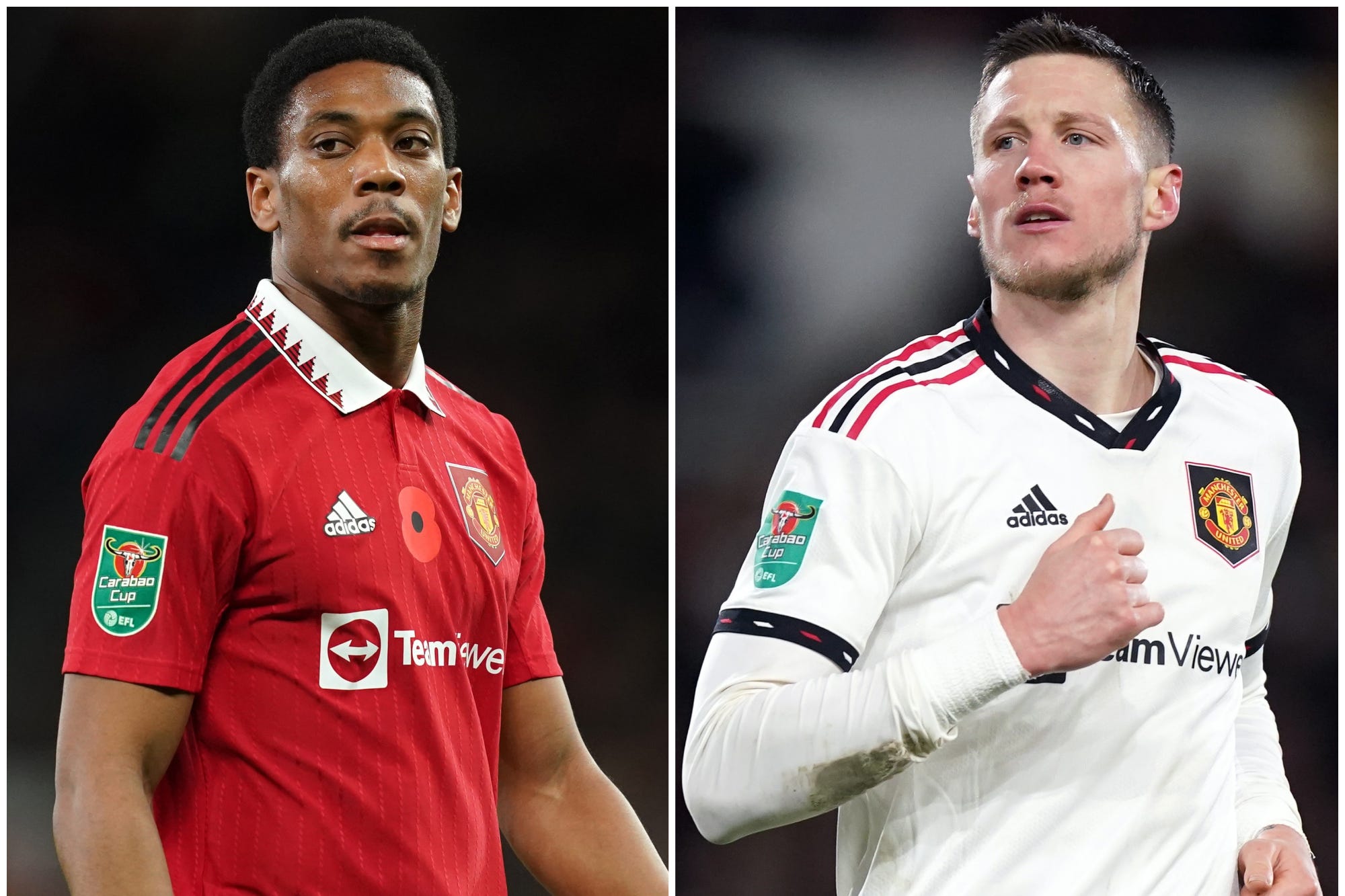 Anthony Martial and Wout Weghorst (Martin Rickett/Mike Egerton/PA).