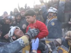 Dramatic video captures moment entire family were pulled from rubble after Syria earthquake