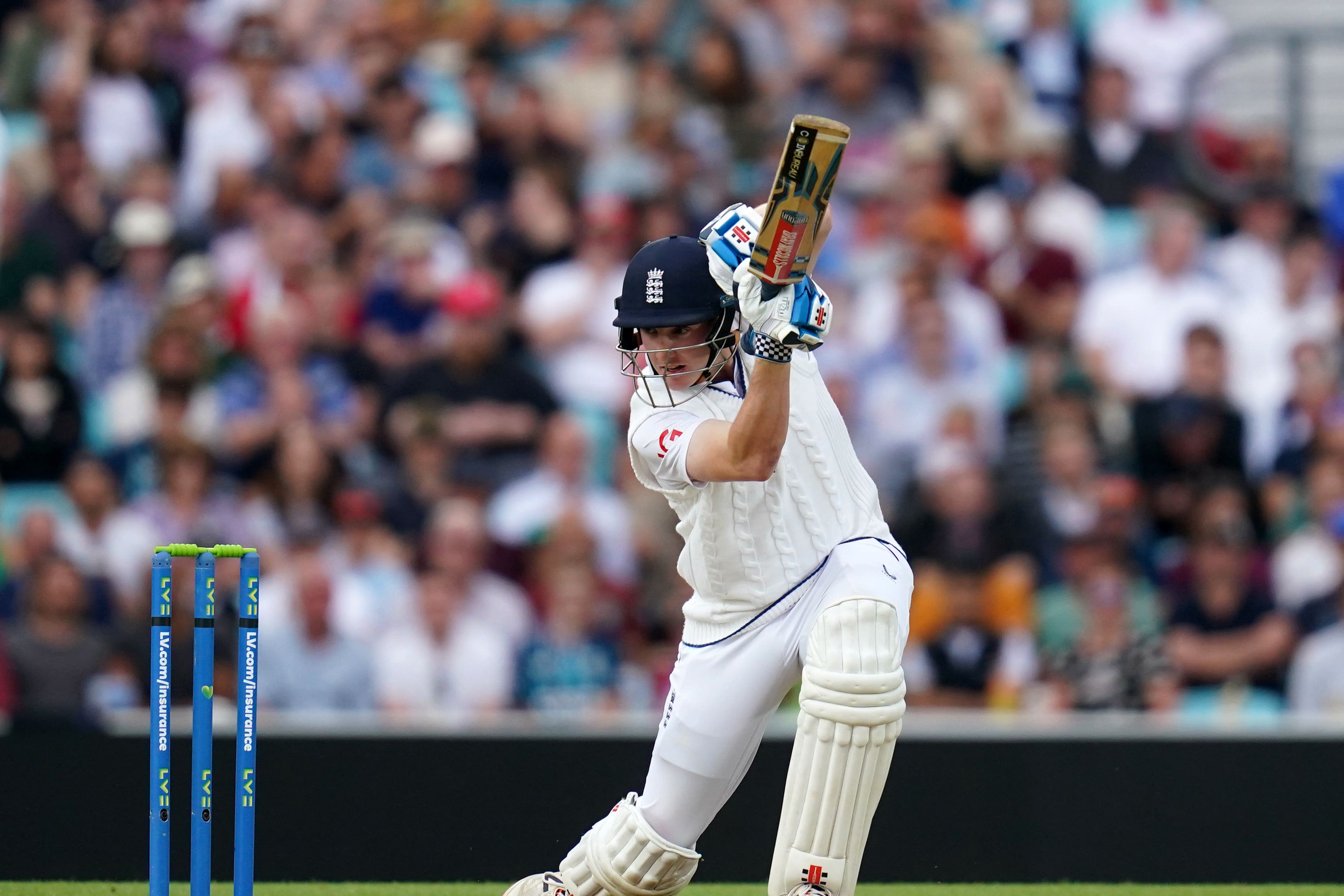 Harry Brook launched nine sixes before falling for 97 as England kicked off their tour of New Zealand with a typically assertive batting performance in Hamilton (John Walton/PA)